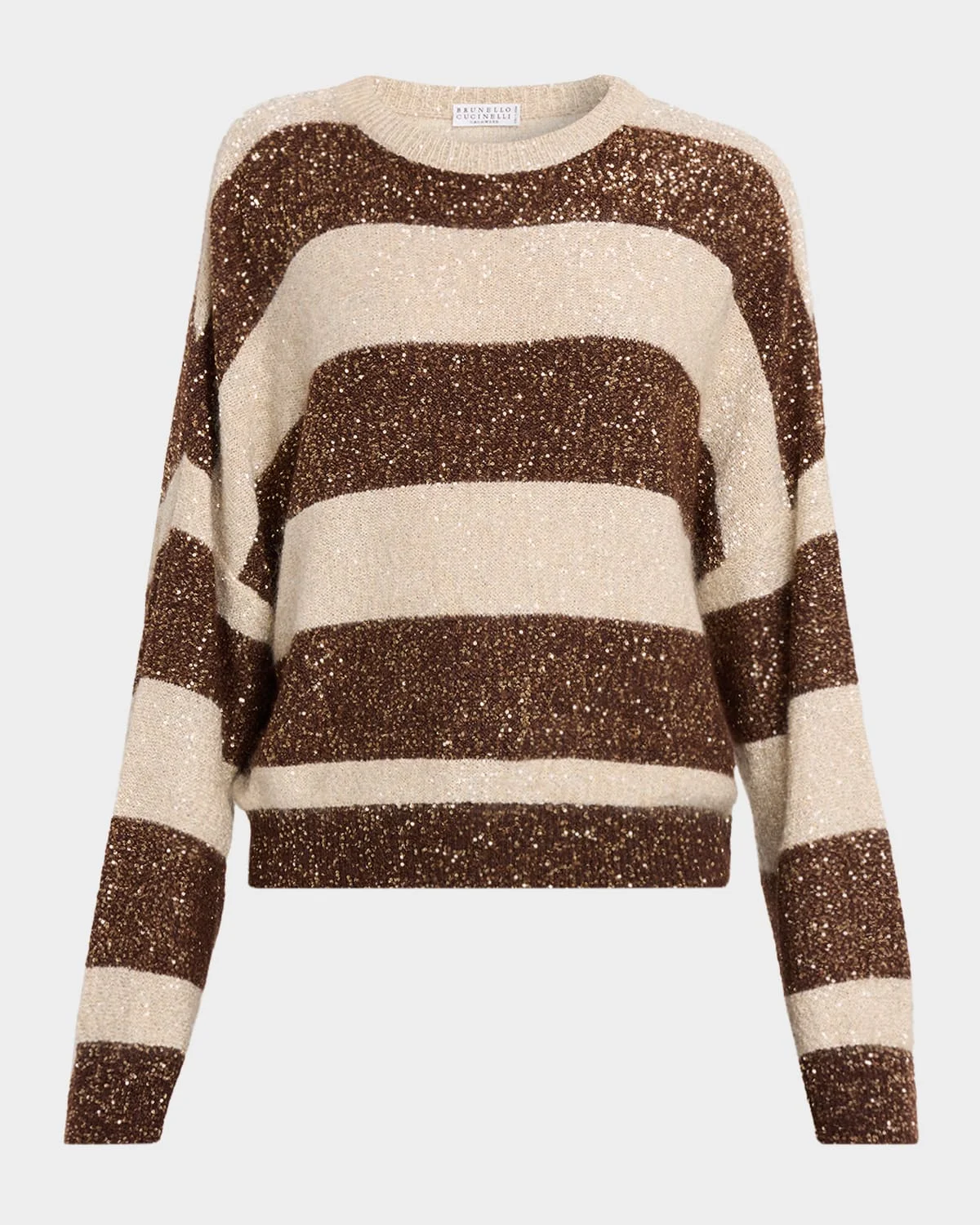 Micro Sequin Relaxed Striped Sweater - 1