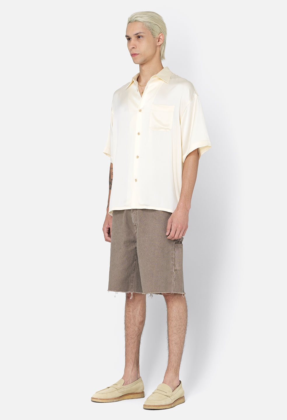 BRUSHED SILK BUTTON UP - 5
