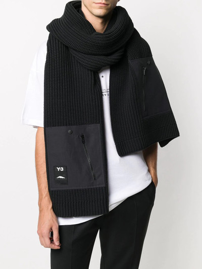 Y-3 pocket chunky-knit scarf outlook