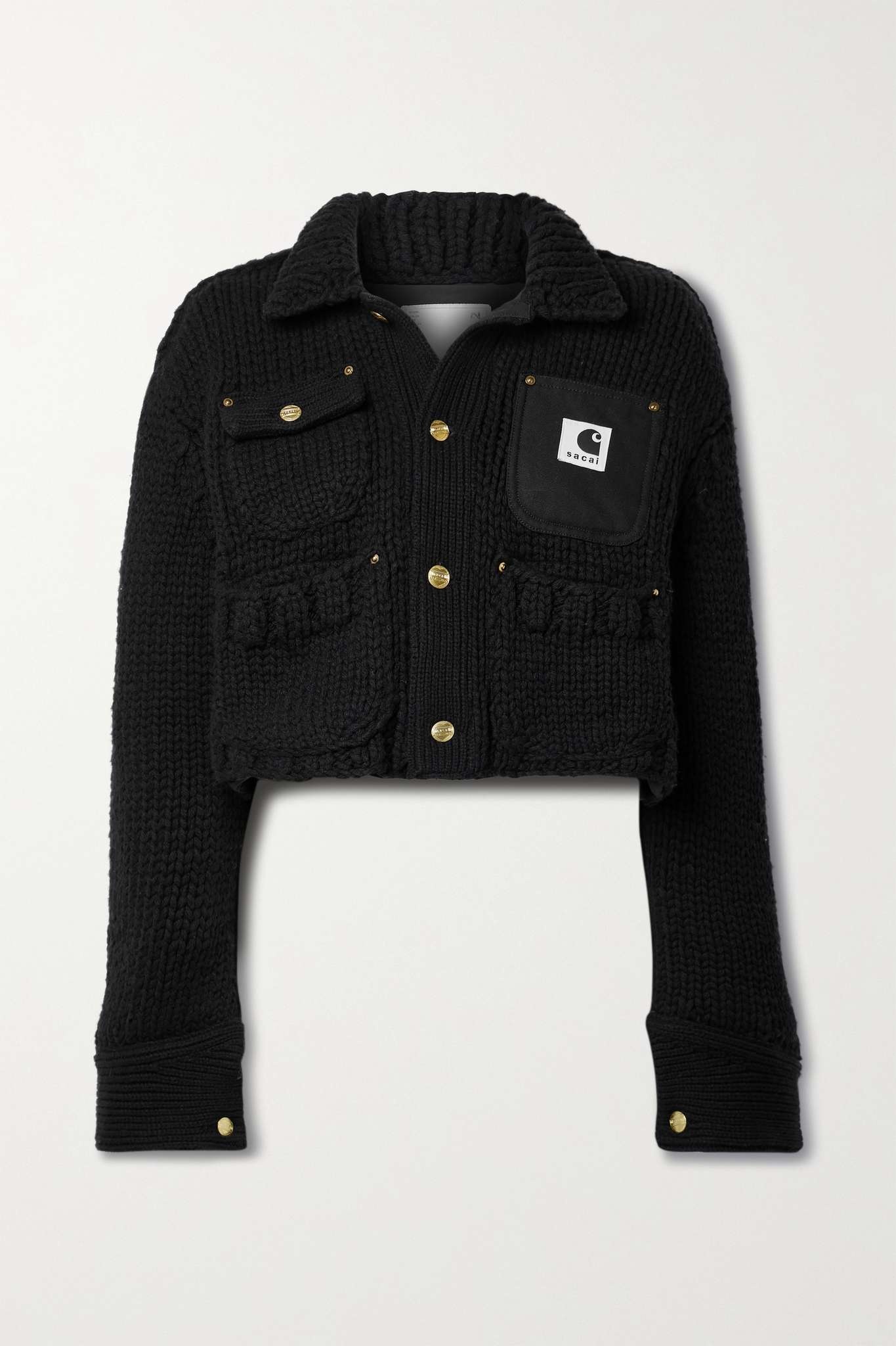 sacai Black Layered Cardigan