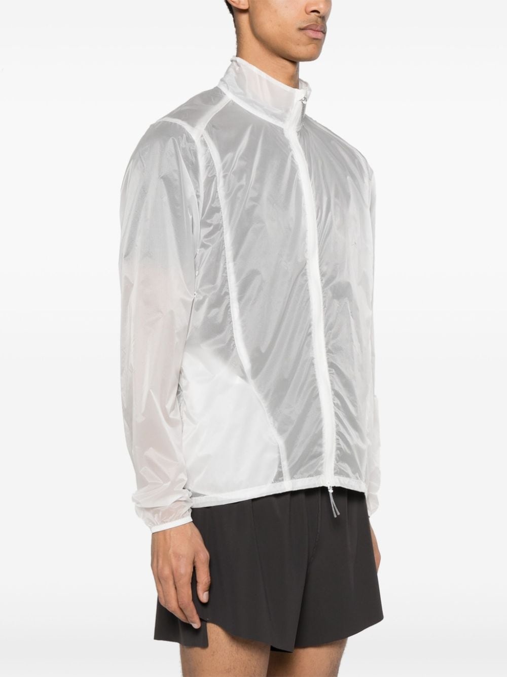 logo-print sheer jacket - 3