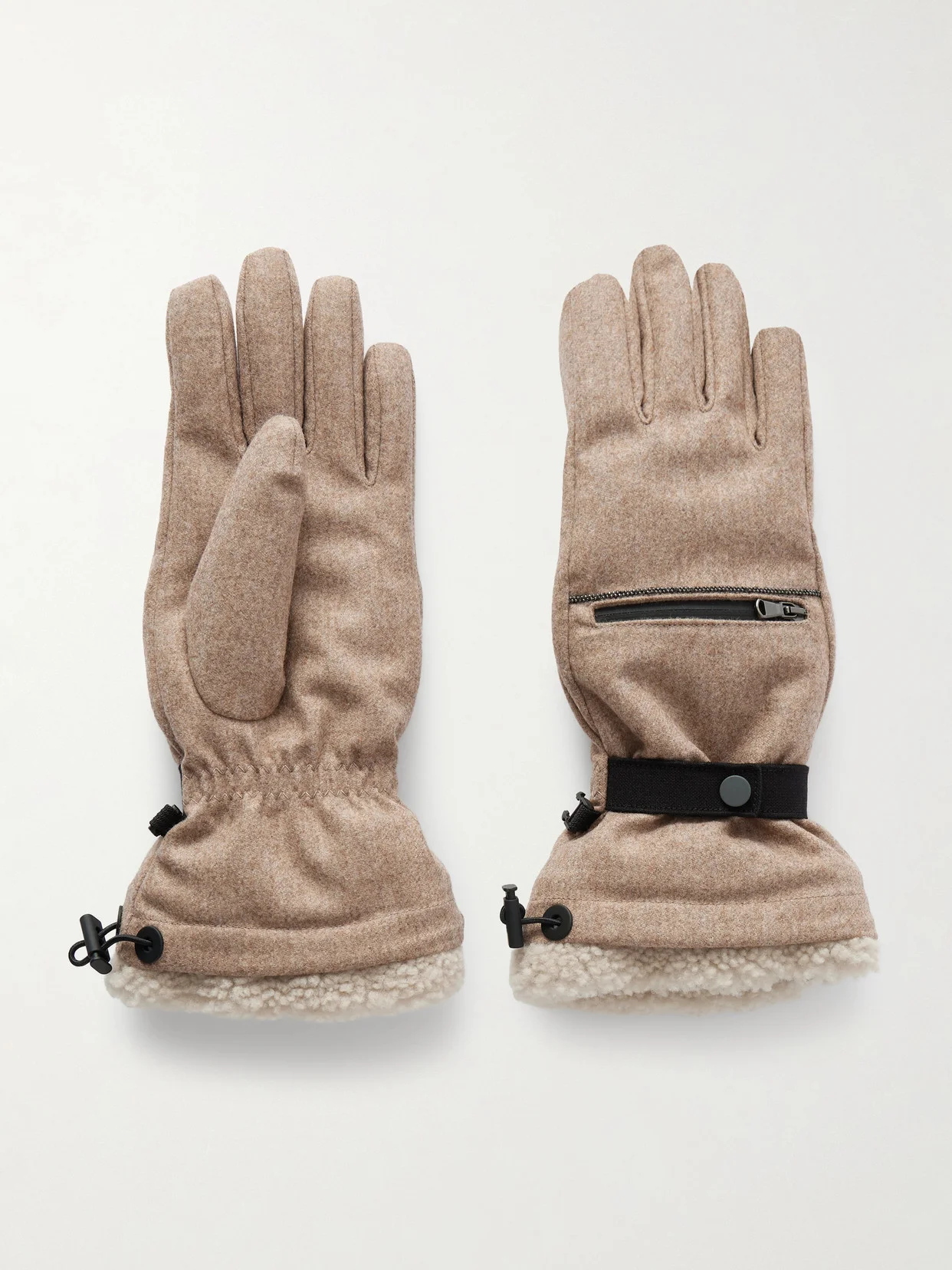 Shearling-lined Wool Gloves - 1