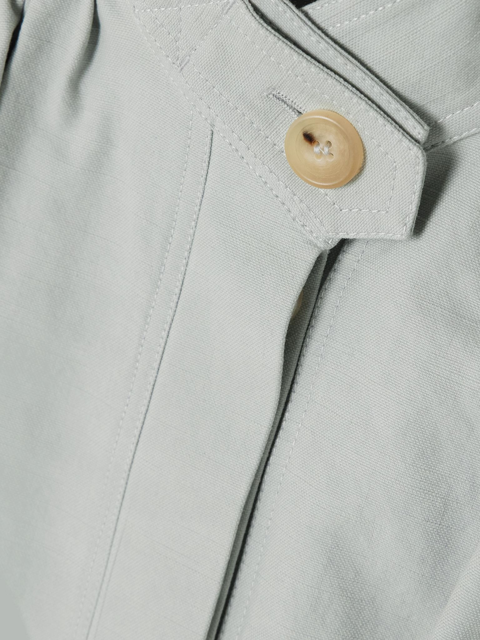 Gathered cotton-dupioni jacket Gray - 5
