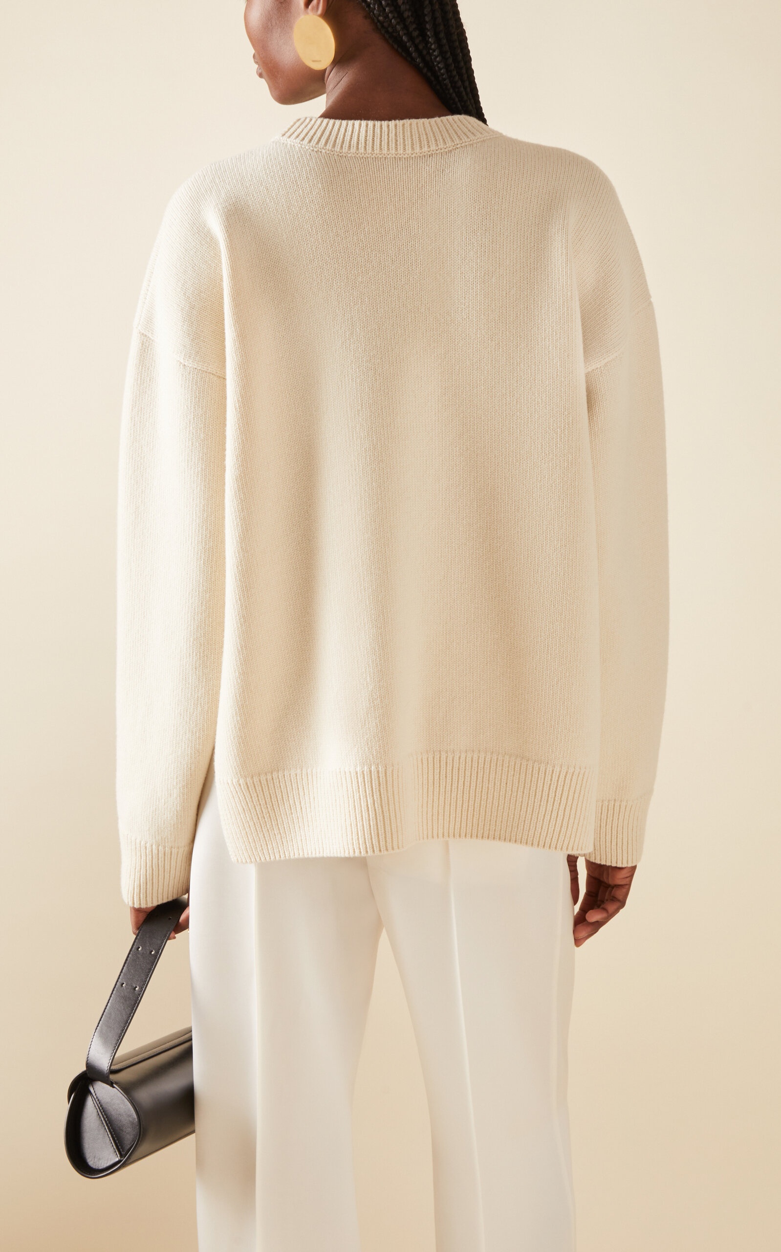 Knit Wool-Cashmere Sweater ivory - 4