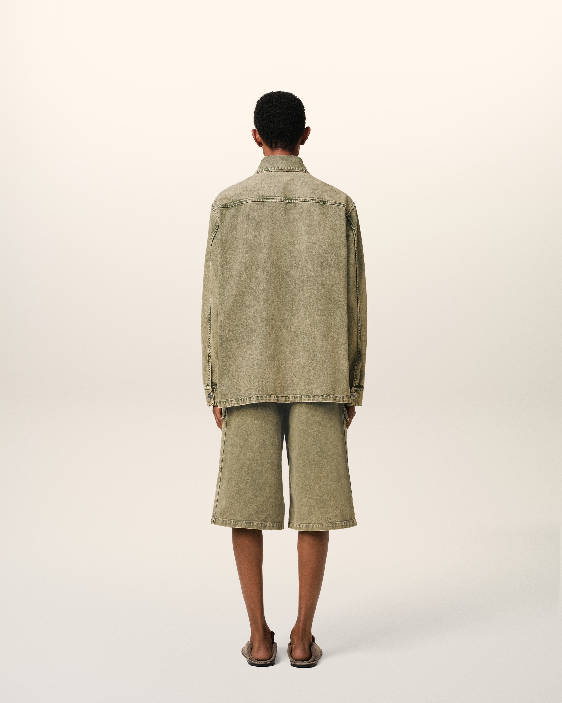 GREEN COTTON AMI DE COEUR OVERSHIRT - 5