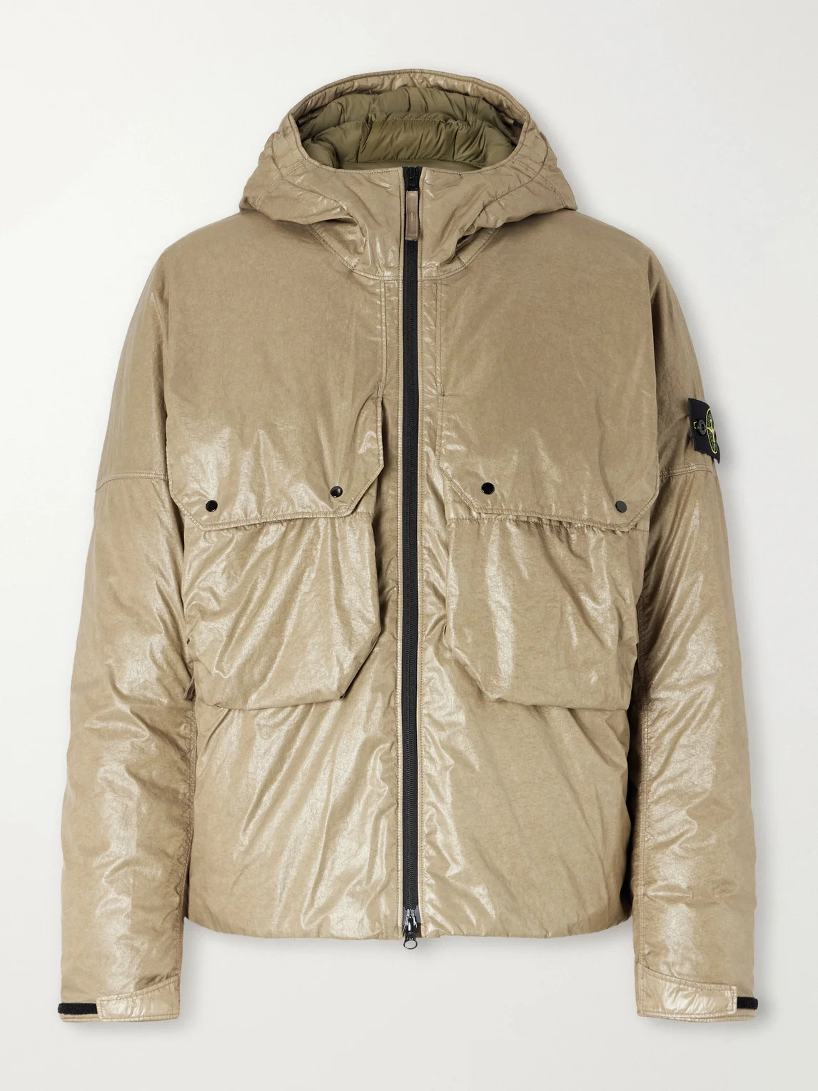 Logo-Appliquéd Padded Garment-Dyed Light Nylon 3L-TC Hooded Down Jacket - 1