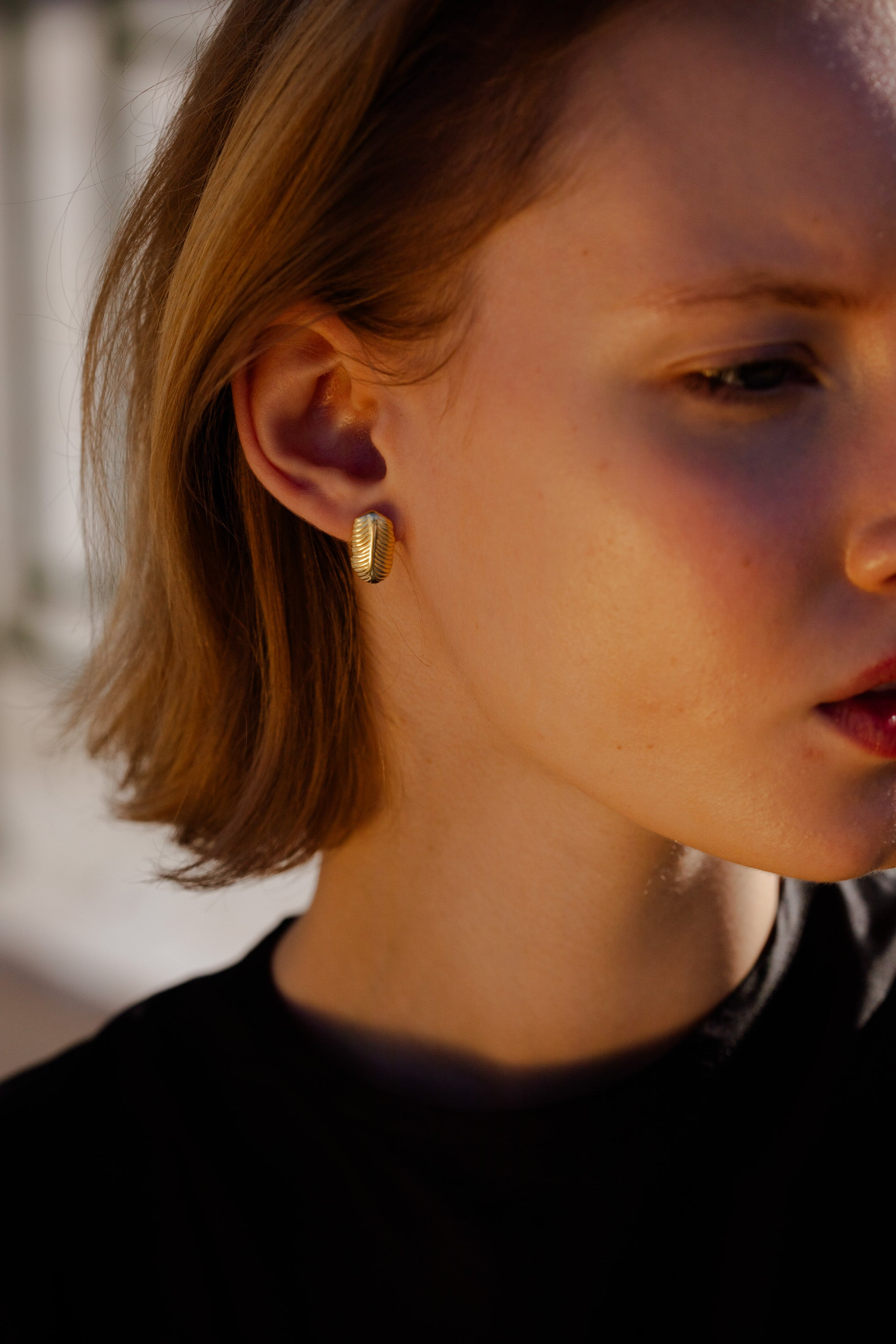 Tiny Feather Earrings - 2