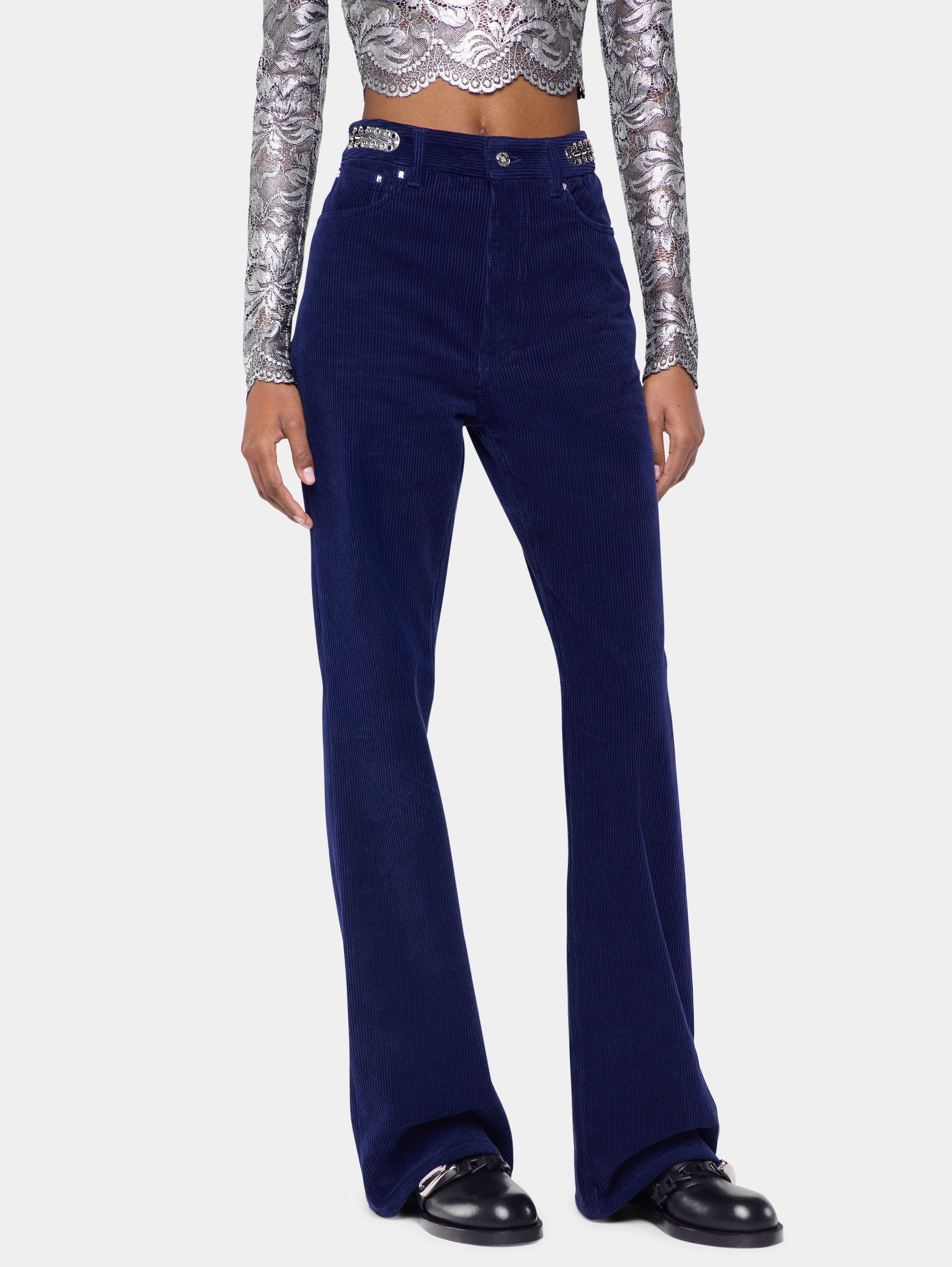 BAGGY PANTS IN VELVET WITH 1969 DISCS - 2