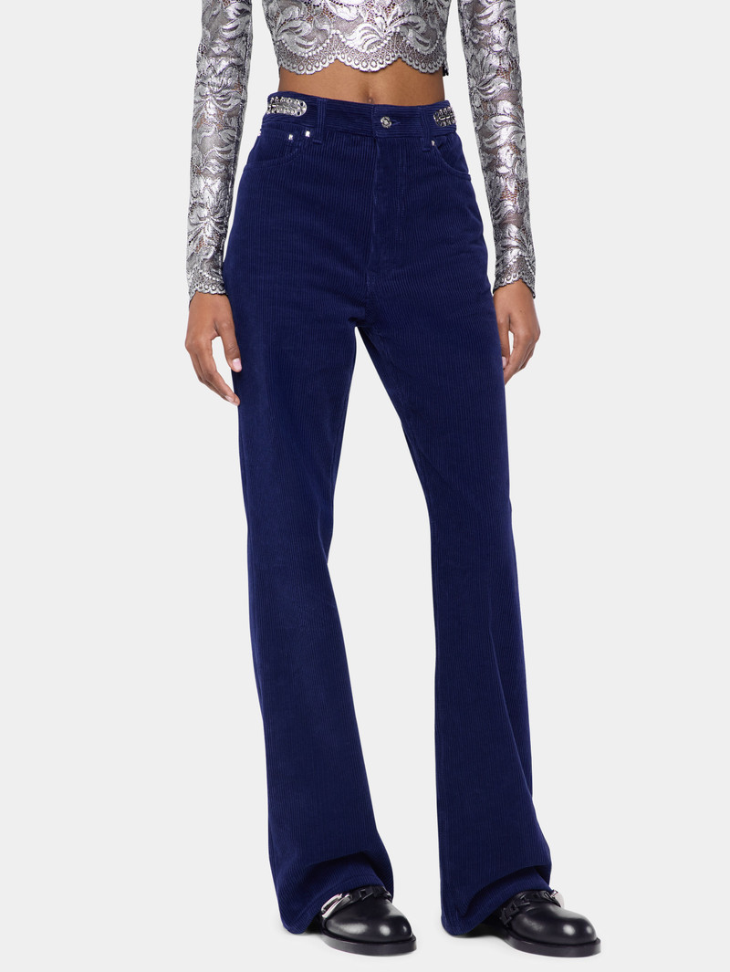 rabanne BAGGY PANTS IN VELVET WITH 1969 DISCS outlook