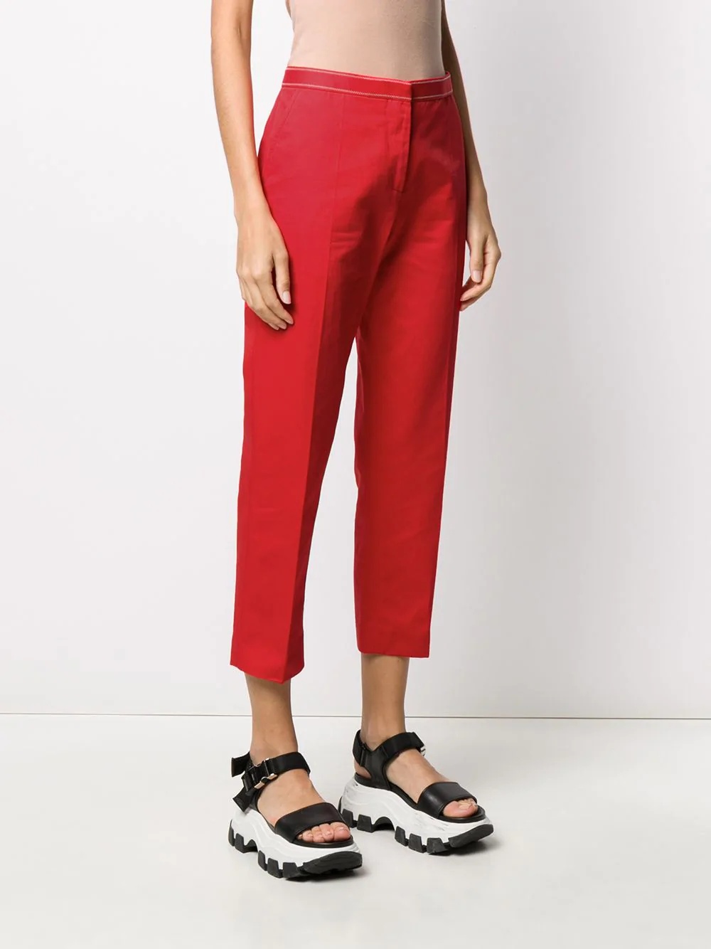 mid-rise cropped straight-leg trousers - 3