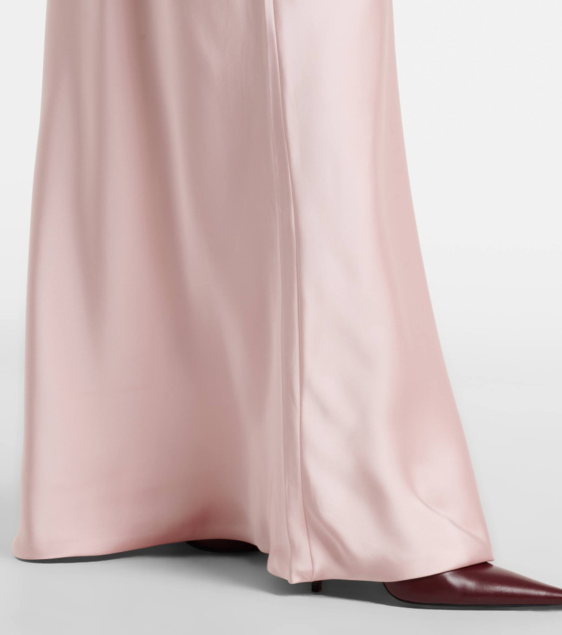 Strapless satin maxi dress 5