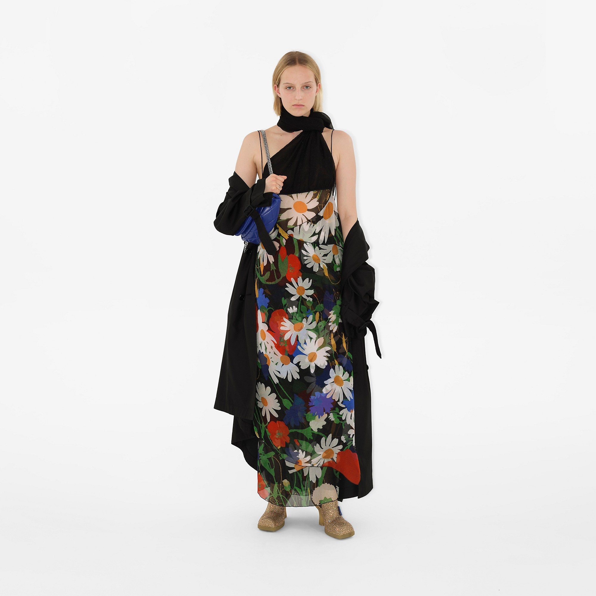 Long Silk Trench Coat - 5