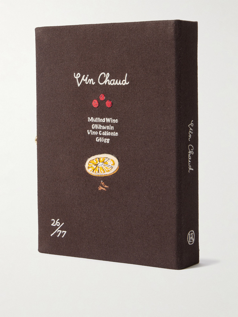 Vin Chaud Embroidered Appliquéd Canvas Clutch 3