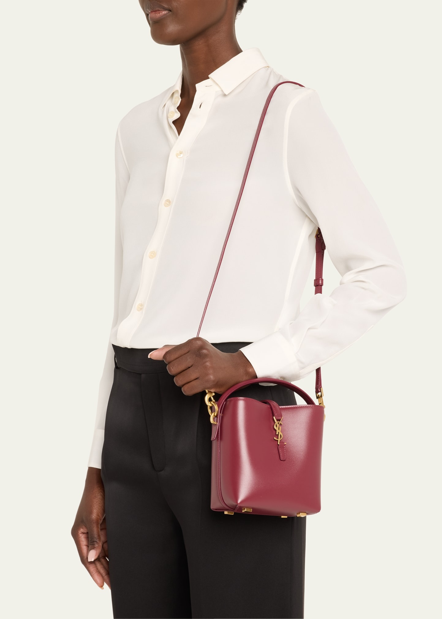 Le 37 Mini YSL Bucket Bag in Smooth Leather - 2