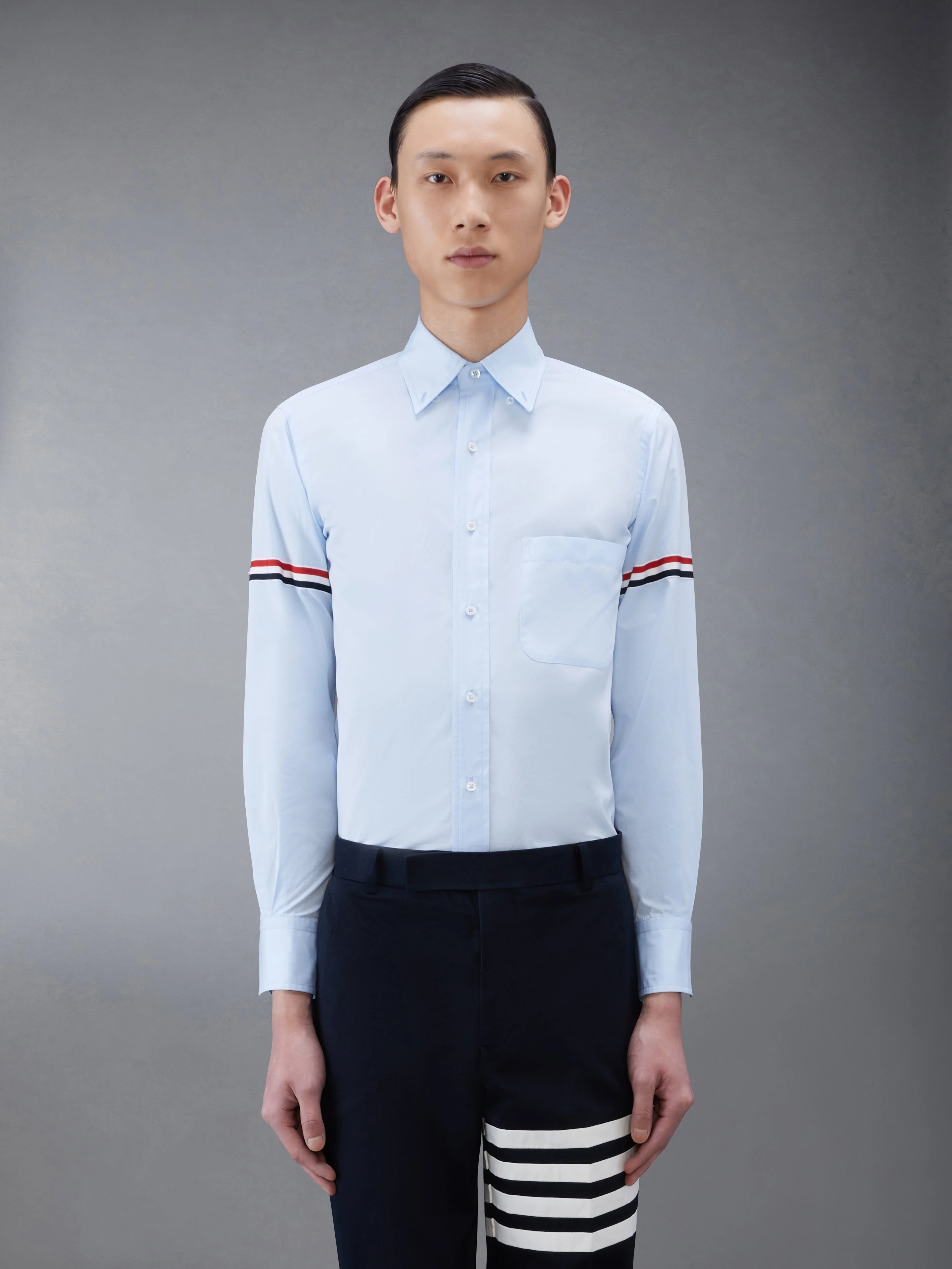 Poplin Grosgrain Armband Classic Shirt - 1