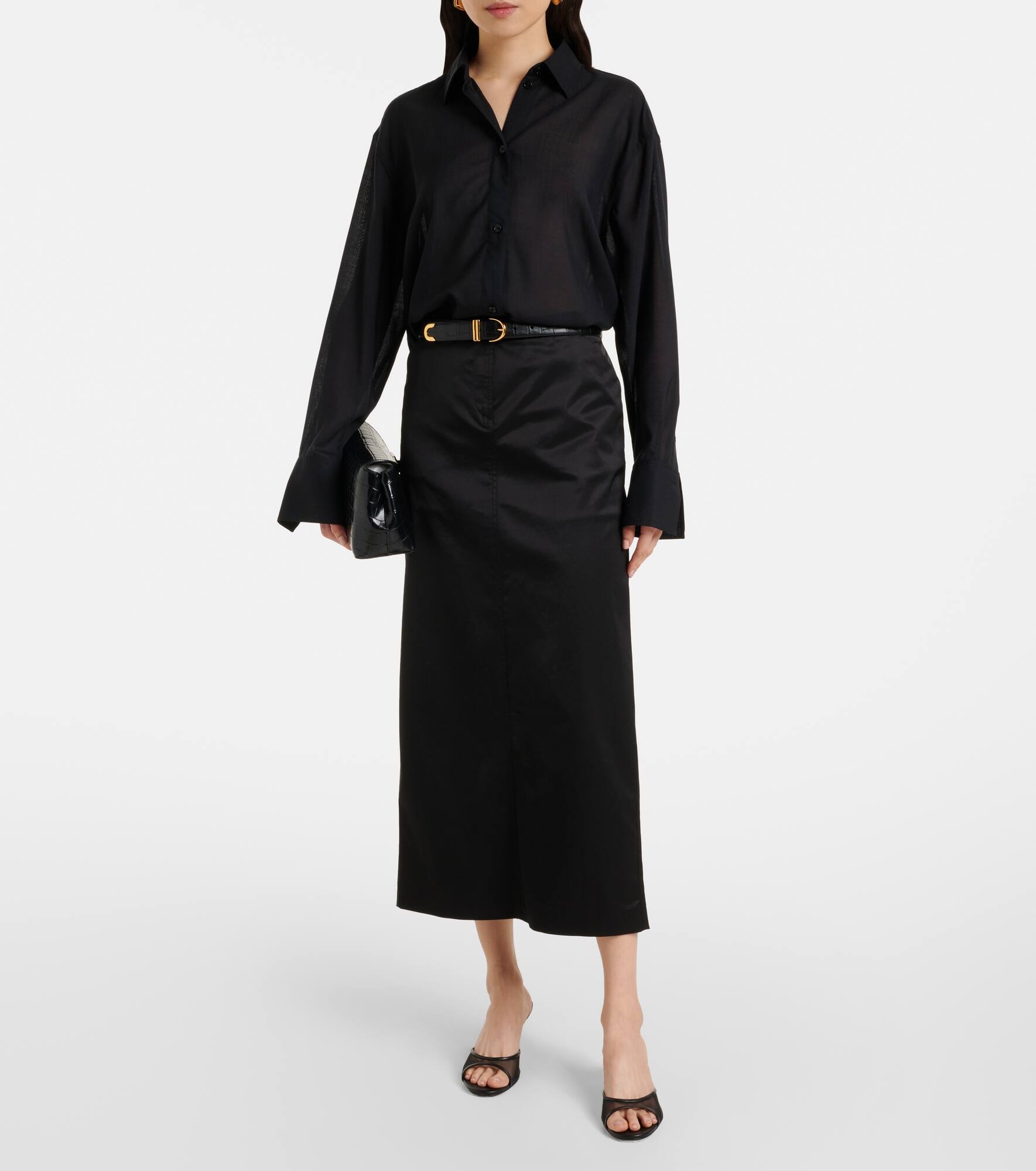 Brigitte 55 leather-trimmed mesh mules - 3