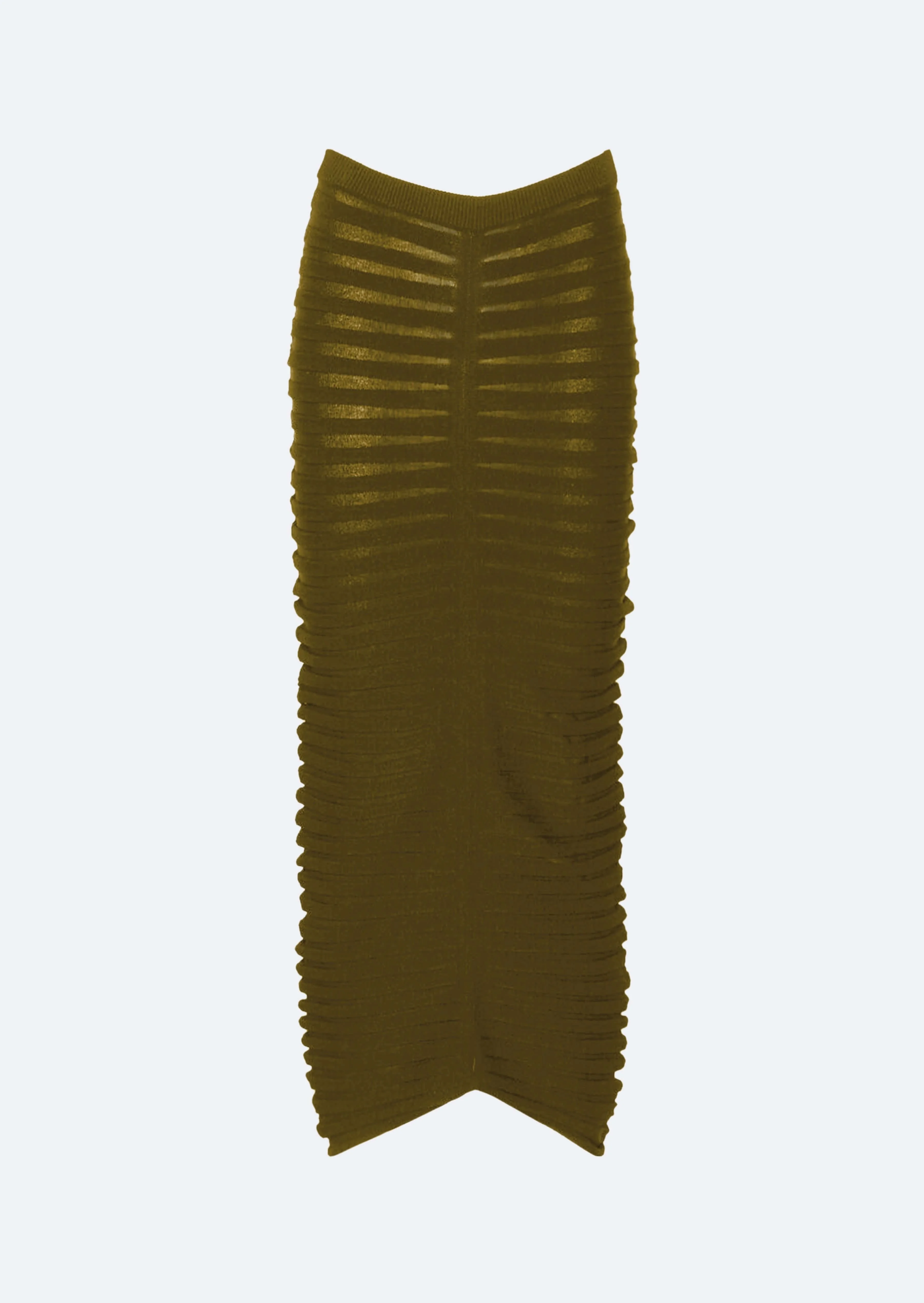 Matte Viscose Wide Ribbed Skirt - 1