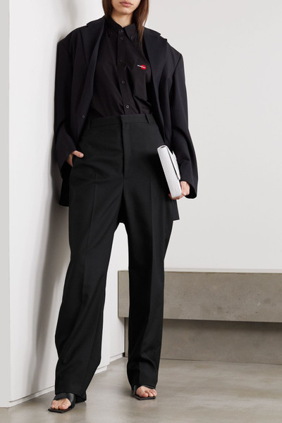 BALENCIAGA Wool-blend twill straight-leg pants outlook