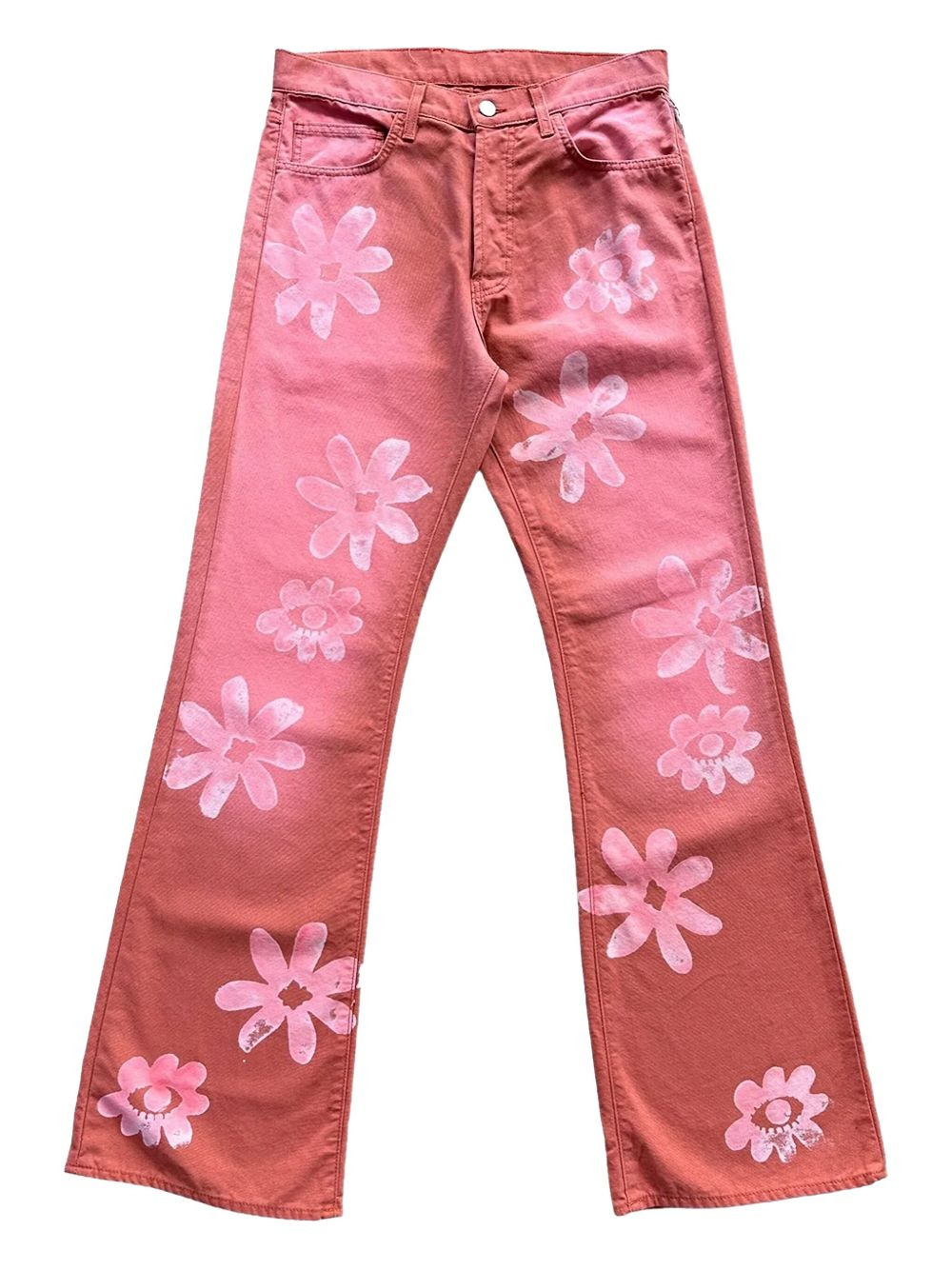 flower-print flared jeans - 1