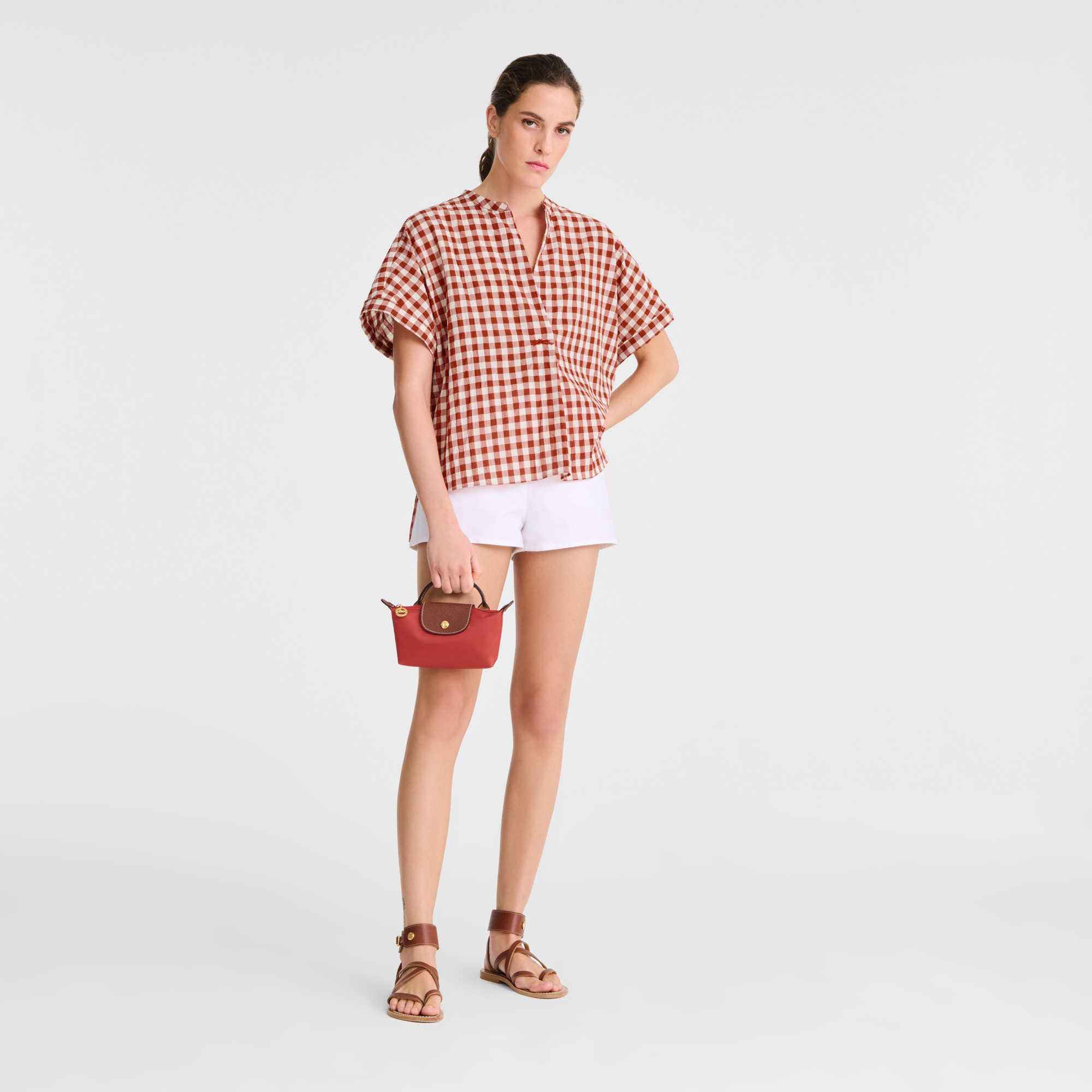Le Pliage Original Pouch with handle Tomato - Recycled canvas - 2