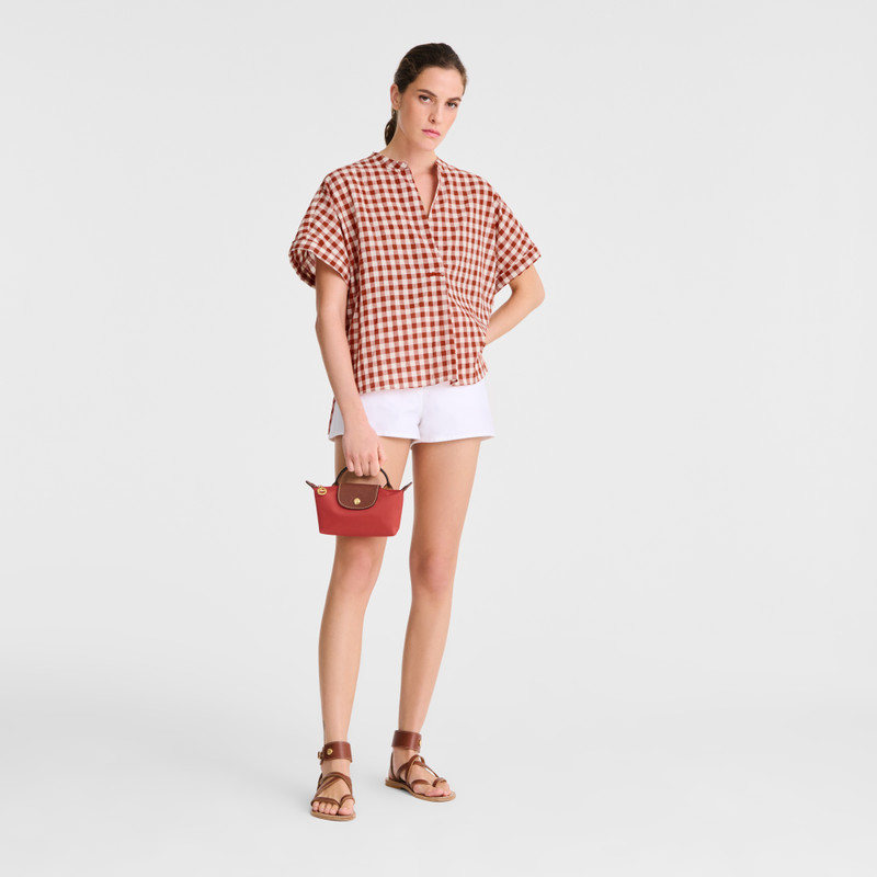 Longchamp Le Pliage Original Pouch with handle Tomato - Recycled canvas outlook