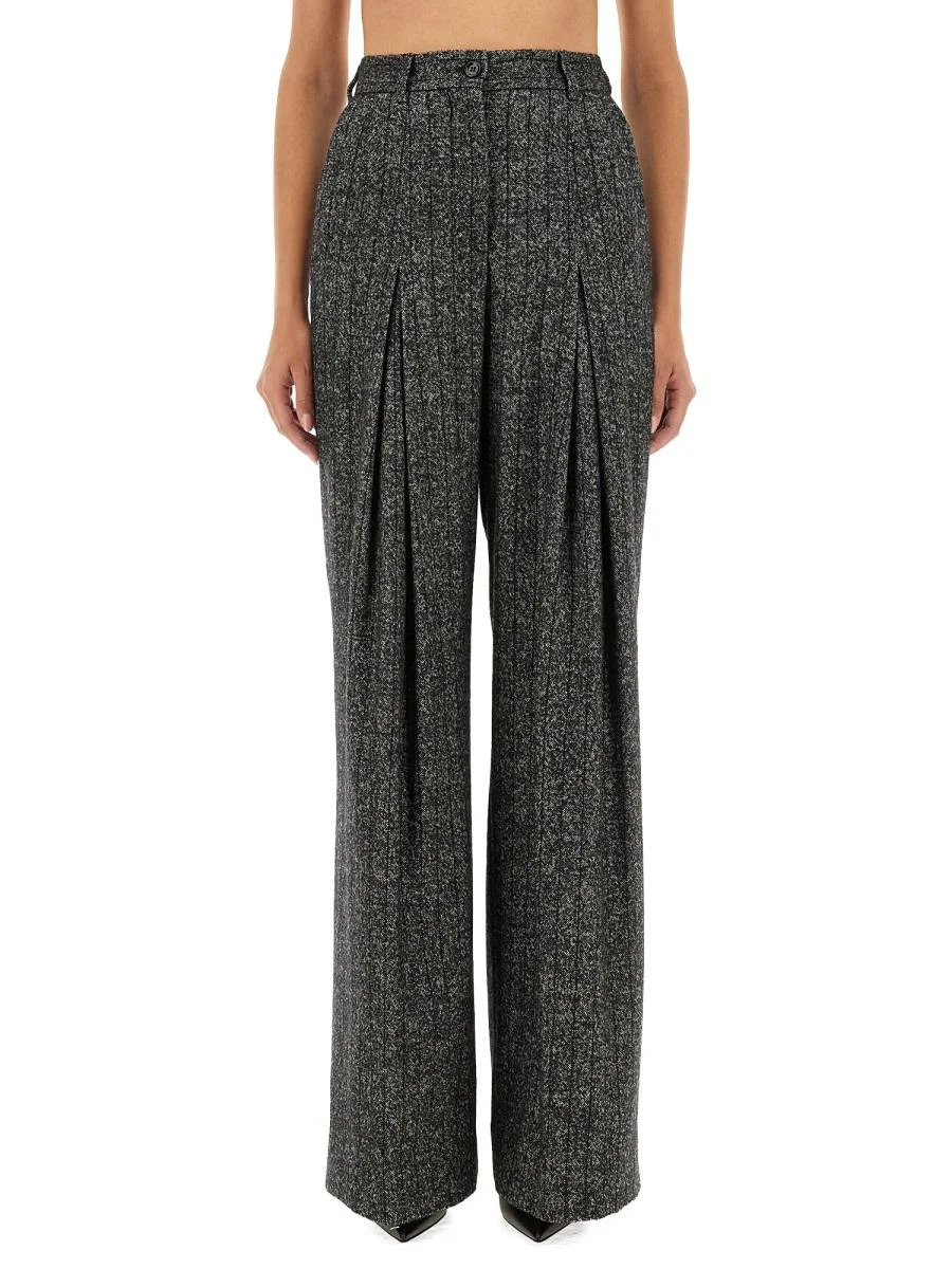 Dolce & Gabbana Striped Wool Pants - 1