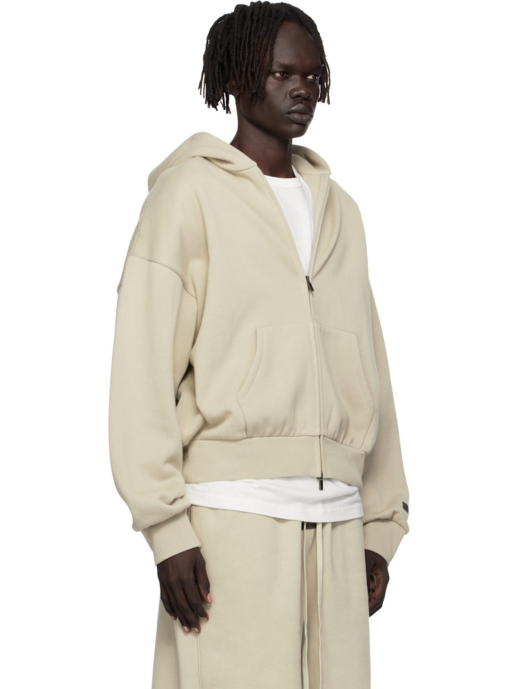Taupe Classic Fit Fleece Zip-Up Hoodie - 2