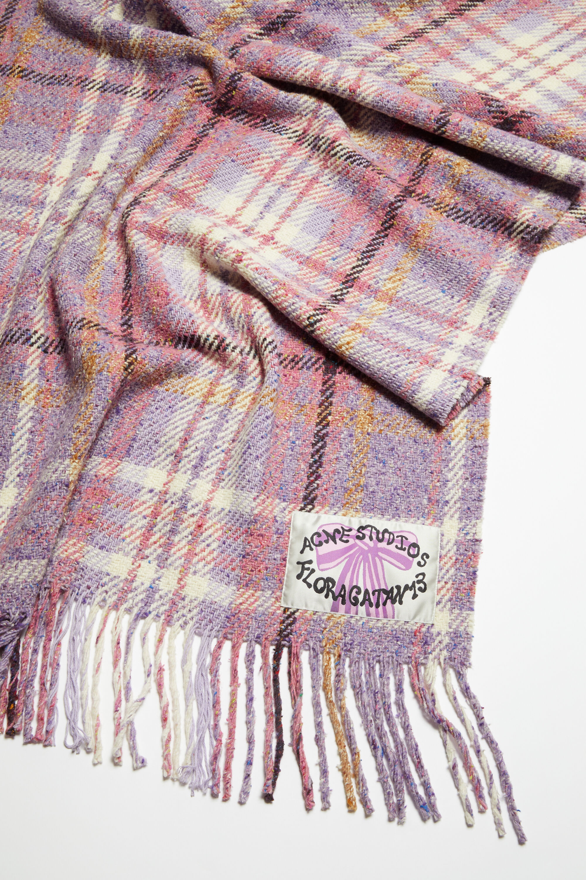 Oversized plaid scarf blanket - Violet purple - 4