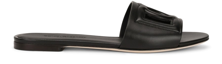 Calfskin sliders with logo - 1