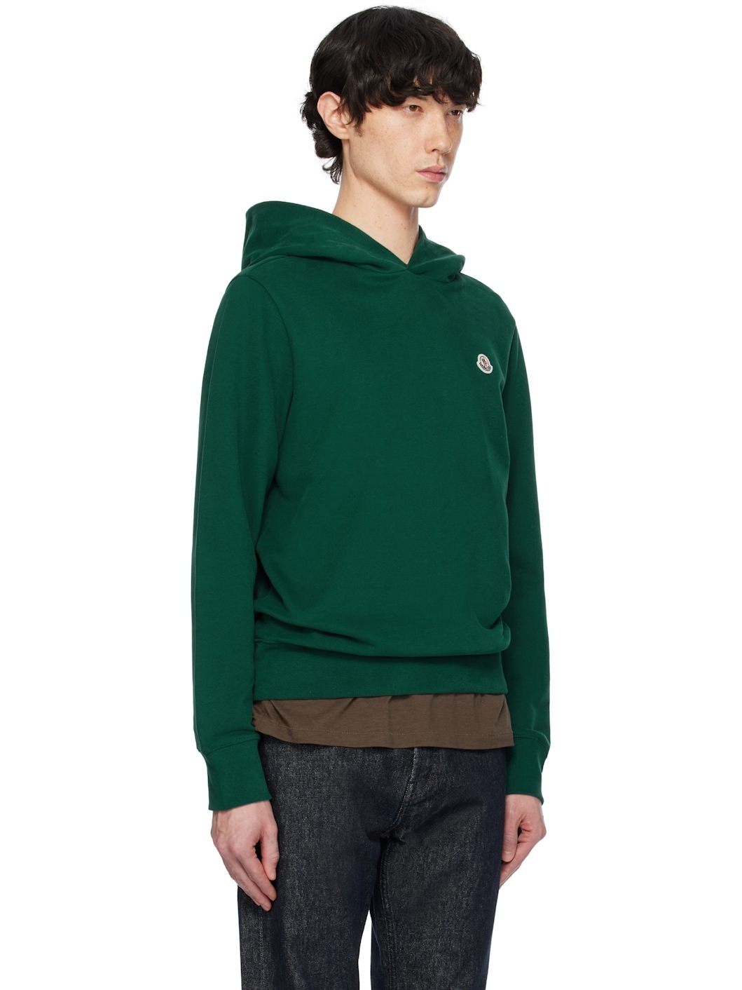 Green Logo Patch Cotton Hoodie - 2