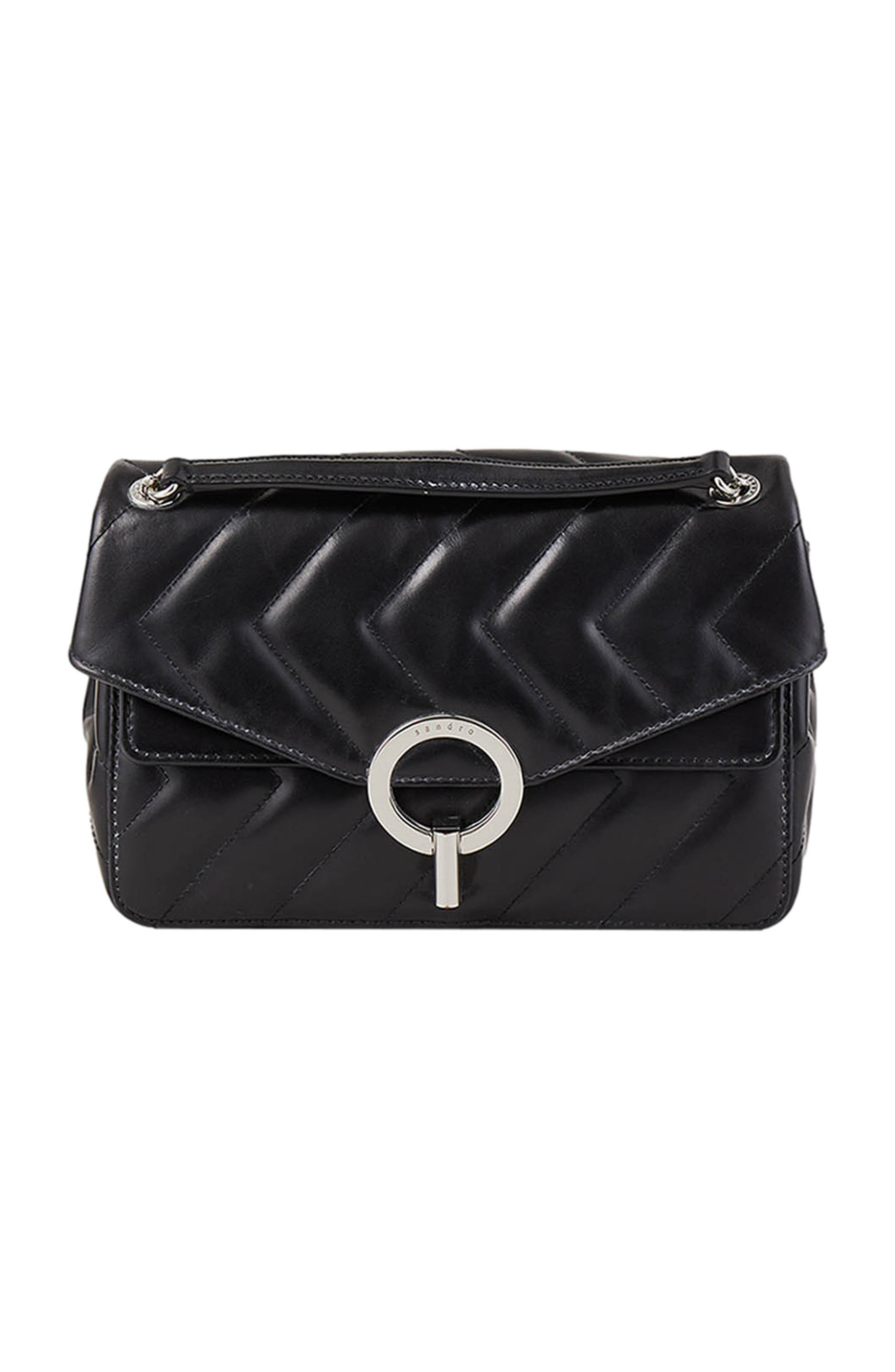 SANDRO Yza bag in certified leather in Black at Nordstrom - 1