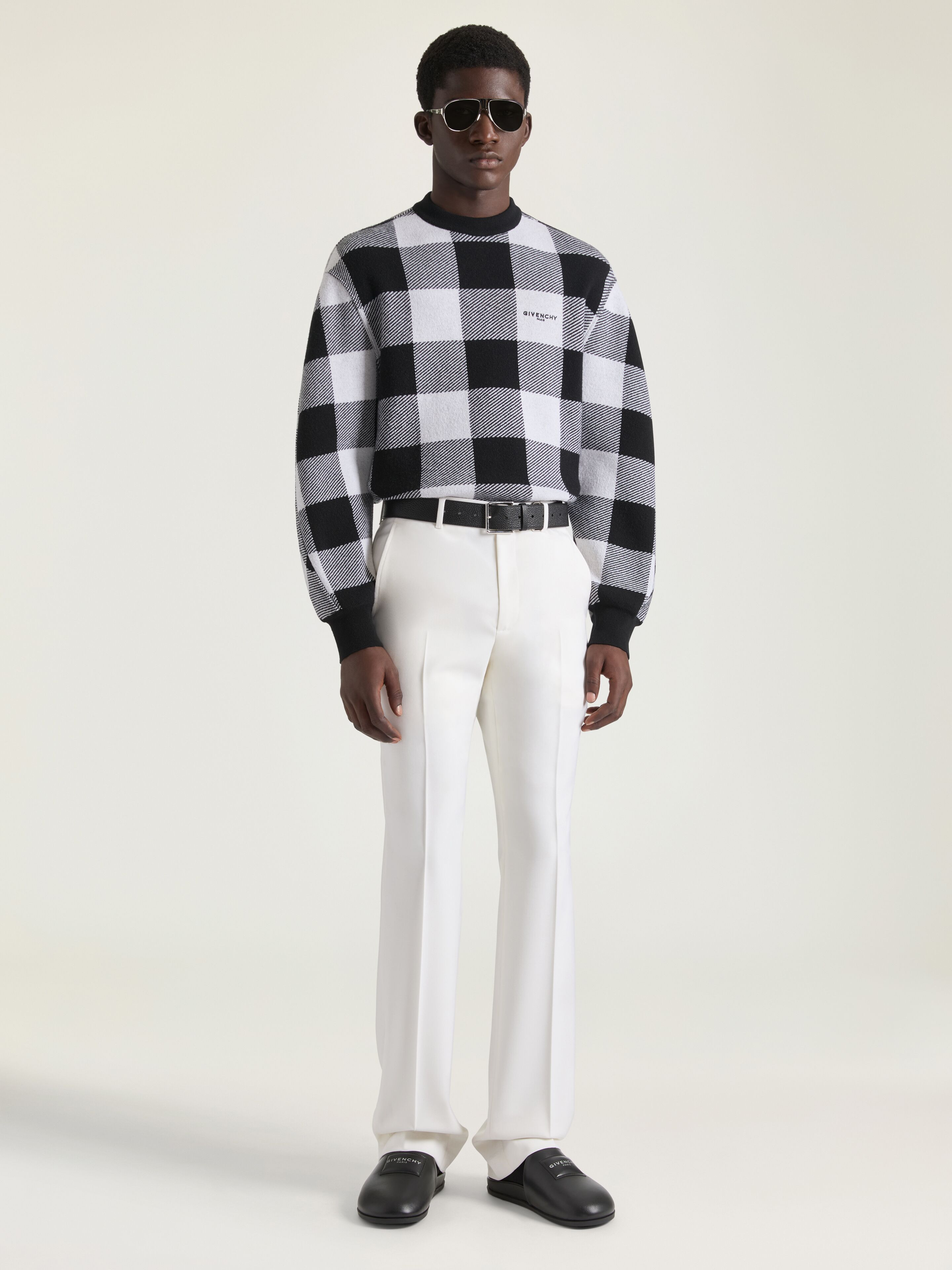 CHECKED SWEATER IN WOOL EMBROIDERED GIVENCHY PARIS - 2