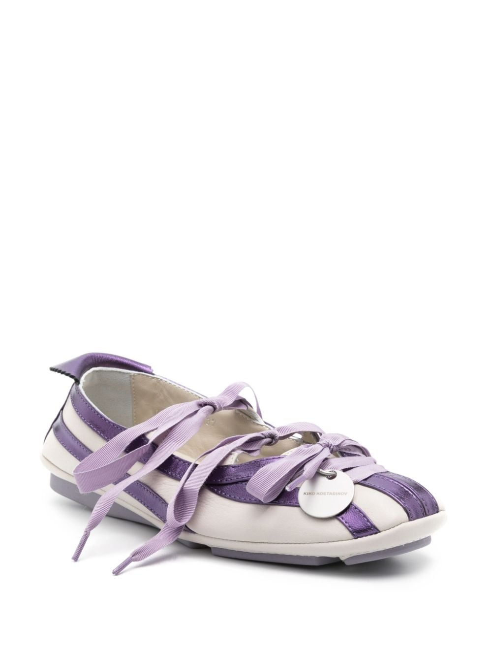 Lella Hybrid lace-up leather ballerina shoes - 2