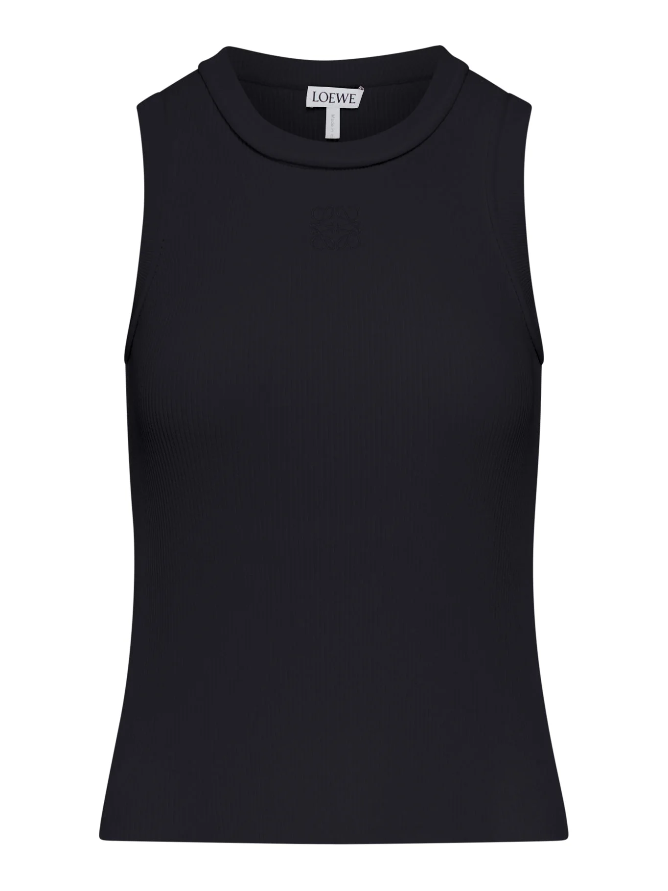 RIBBED TOP WITH ANAGRAM EMBROIDERY - 1