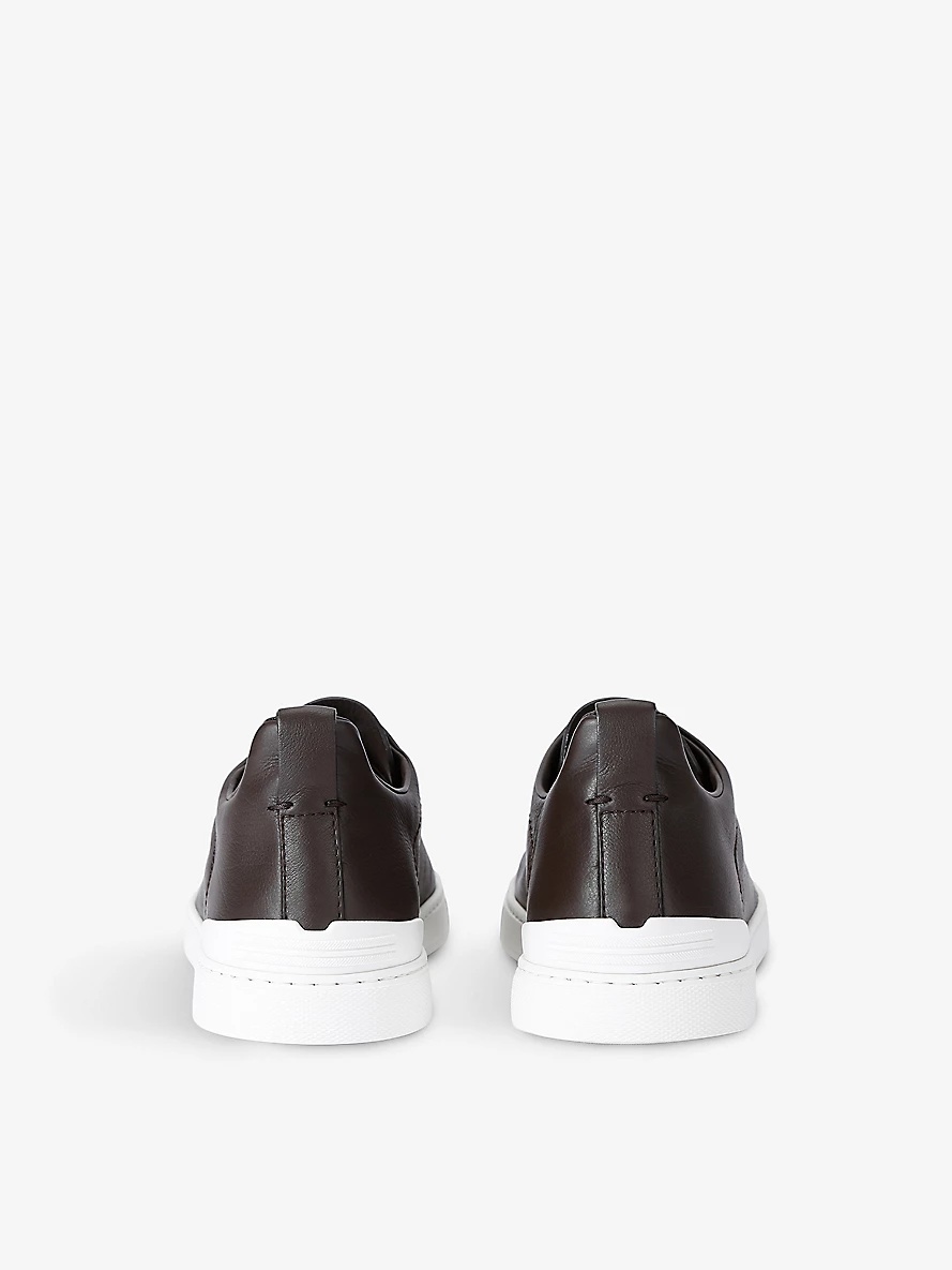 Triple Stitch panelled leather low-top trainers - 4