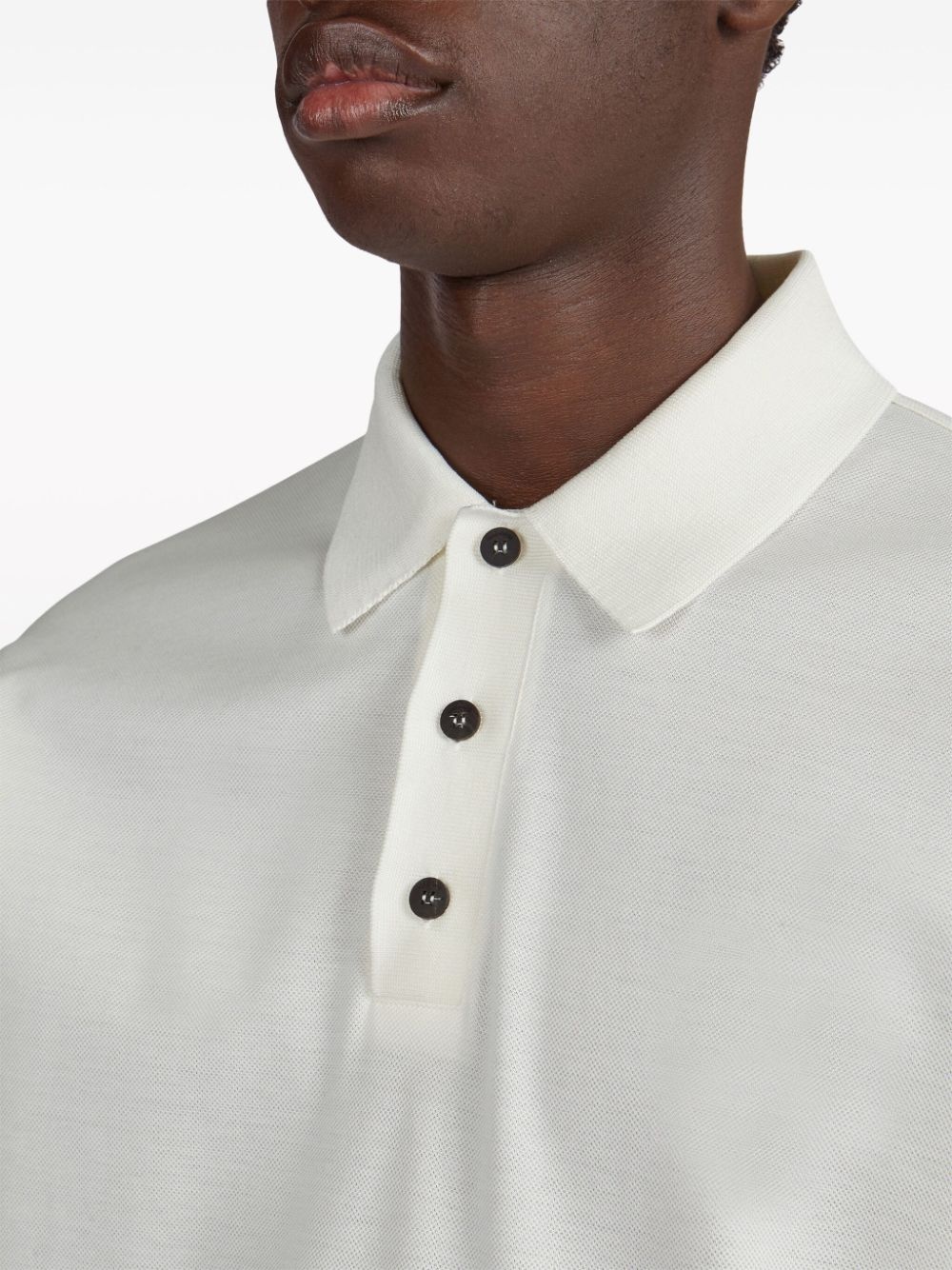 long-sleeve cotton polo shirt - 5