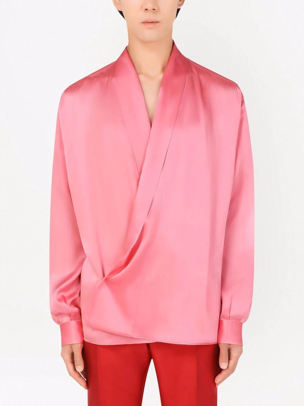 open-front draped shirt - 3