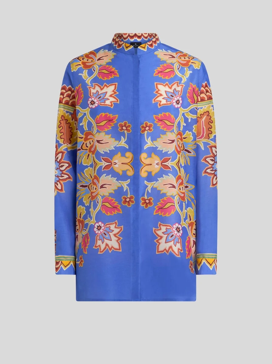 COTTON AND SILK SHIRT WITH PRINT - 1