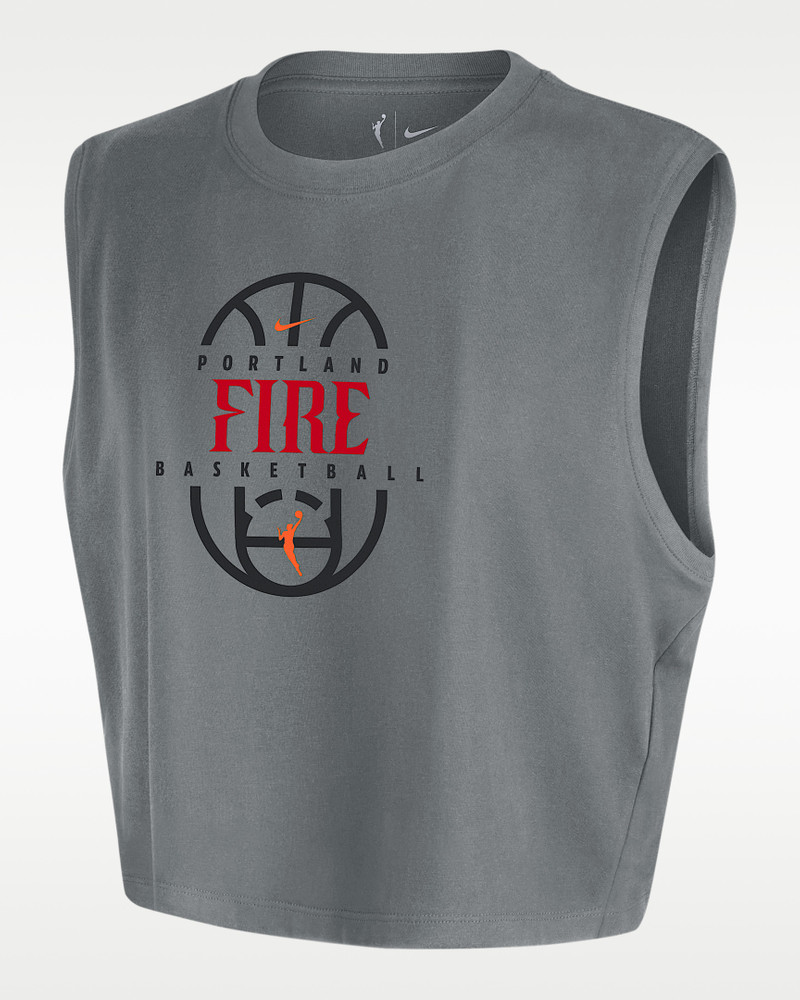 Portland Fire Nike Women's WNBA Sleeveless Cropped T-Shirt 1
