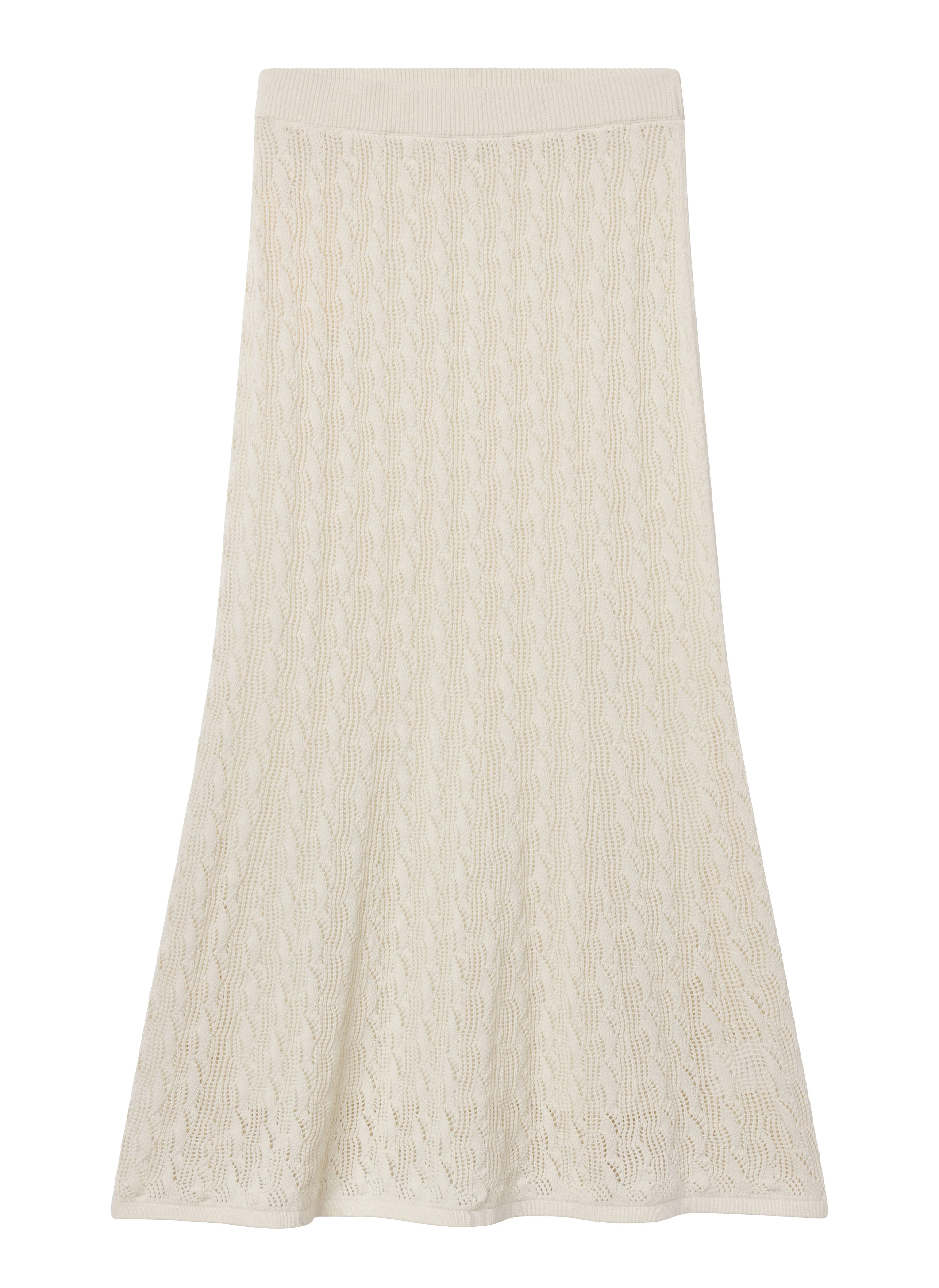 Cynthia Silk Cotton Knit Midi Skirt - 1