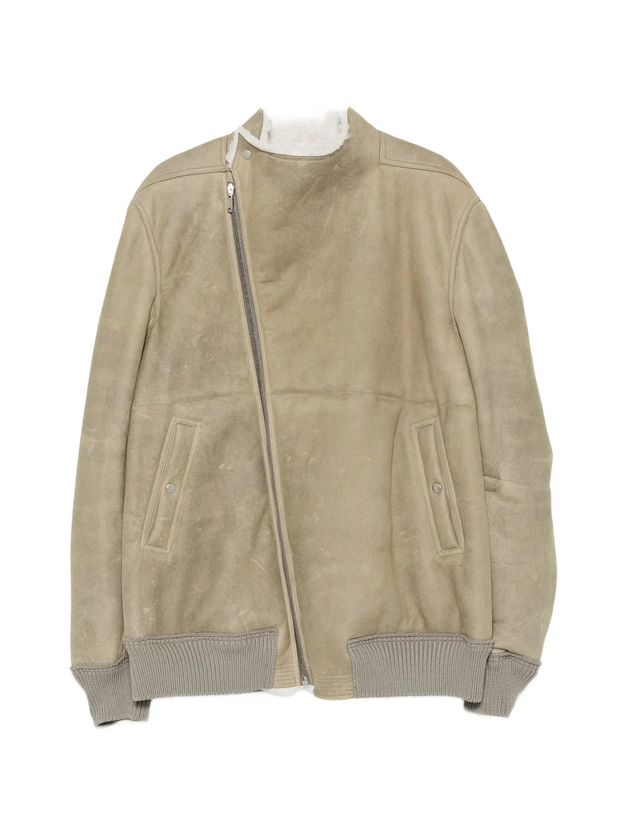 Rick Owens Hollywood Flight Shearling-lined Leather Jacket - 1