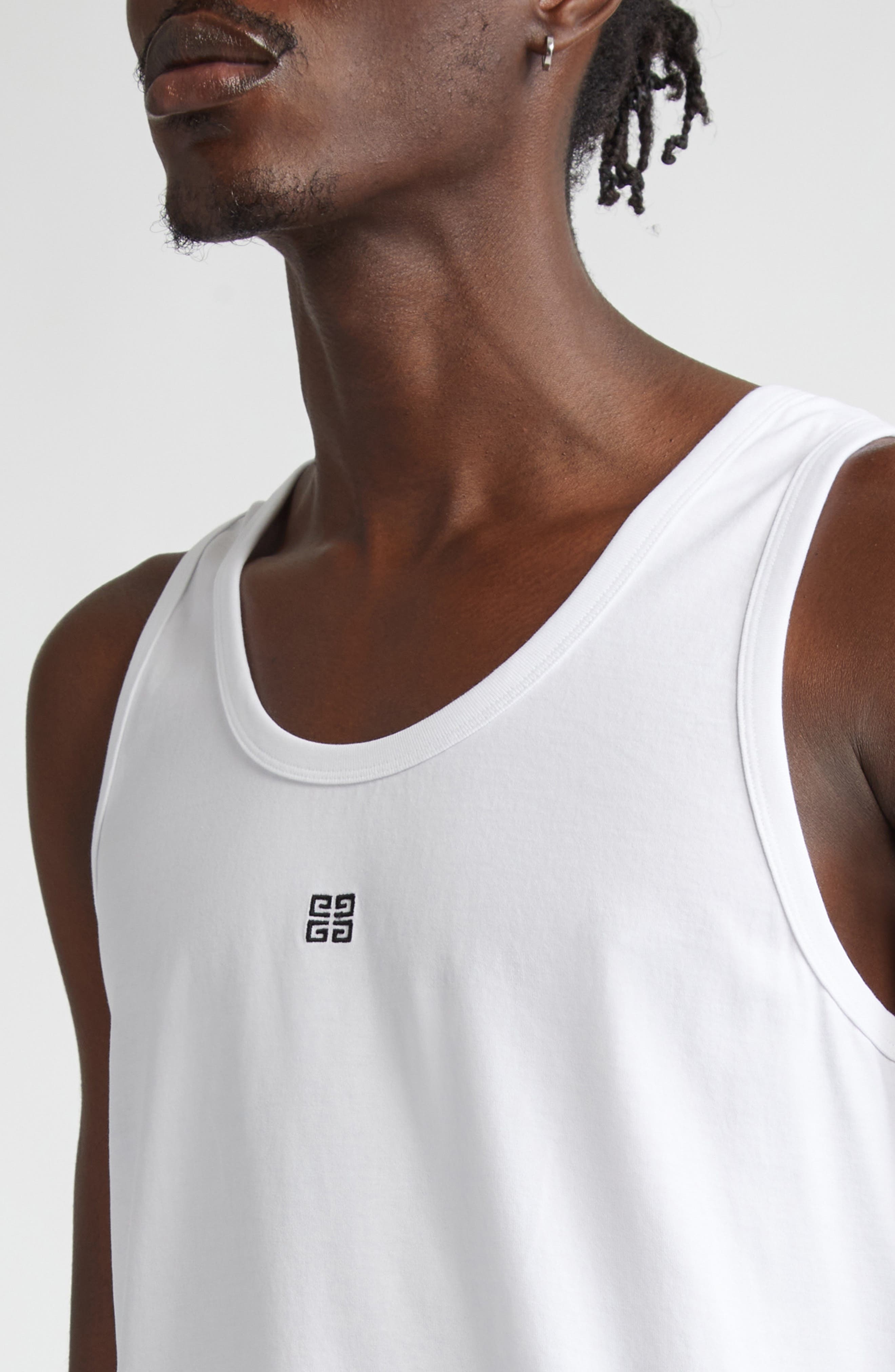 4G Logo Embroidered Cotton Tank - 4