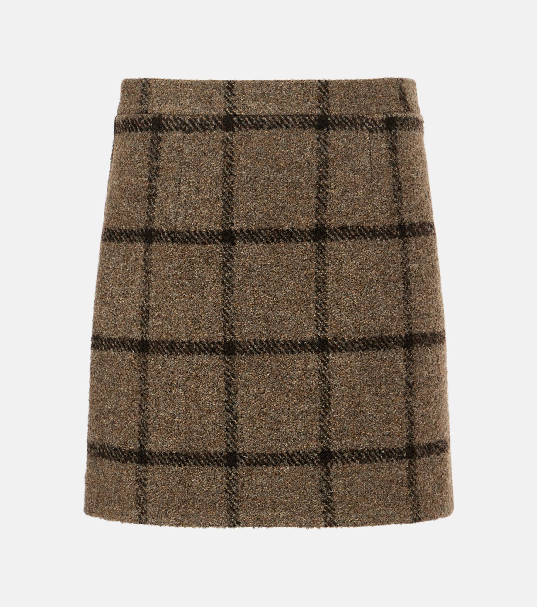 Checked wool-blend tweed miniskirt - 1