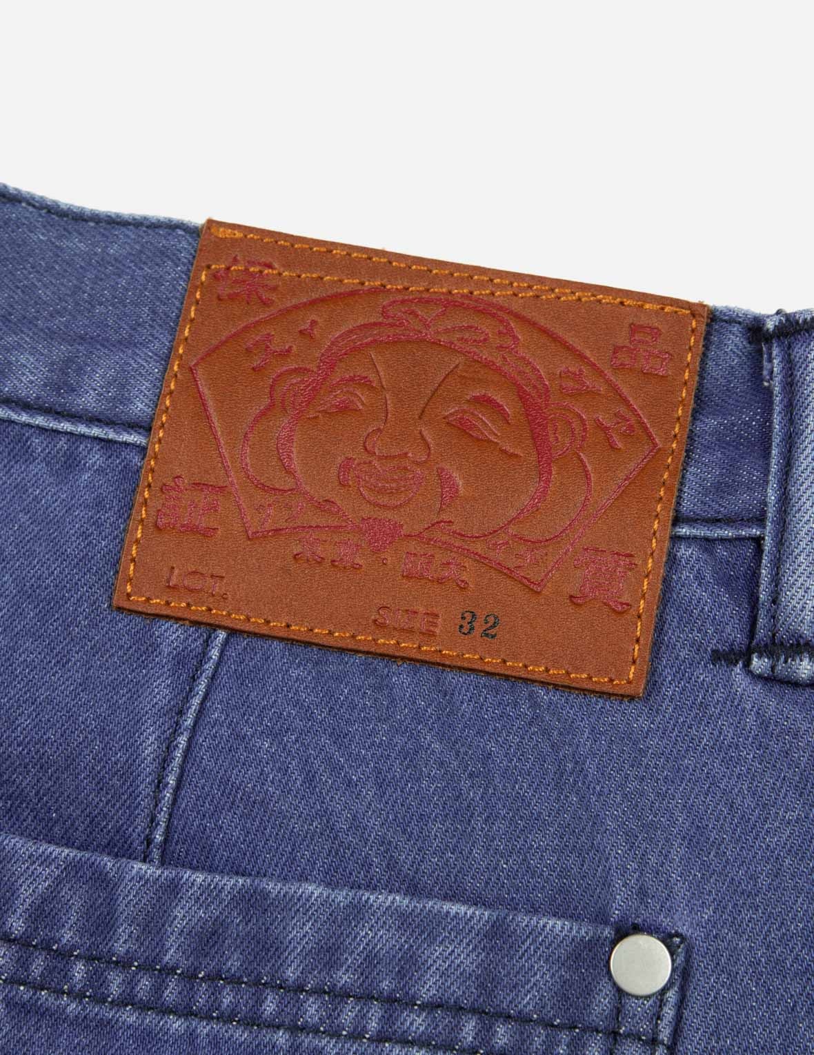 DAICOCK WITH FRINGED EDGES BAGGY FIT WORK JEANS - 12