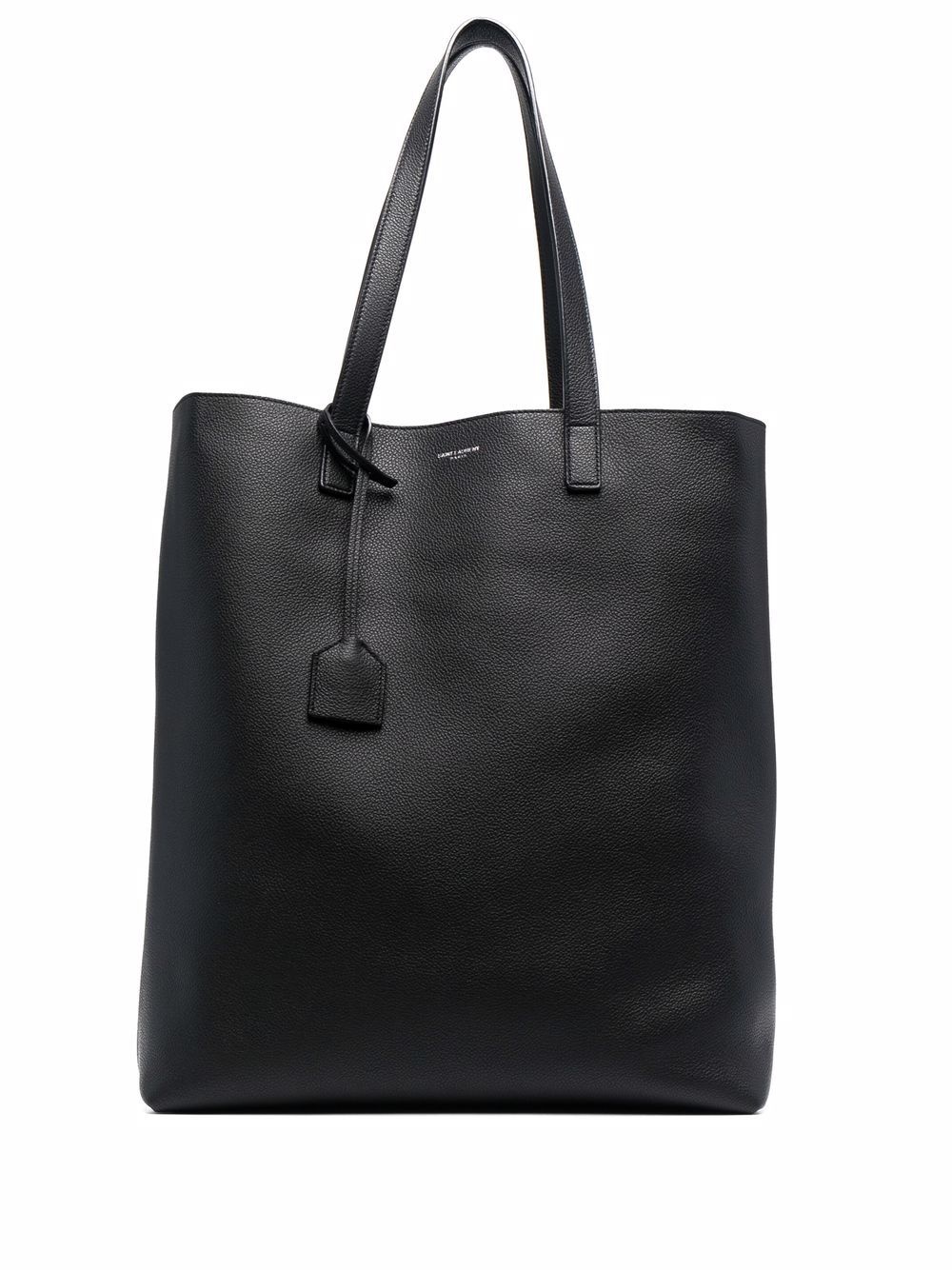 grained-effect tote bag - 1