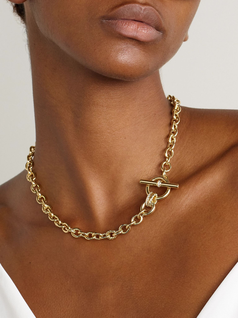 DAVID YURMAN DY Mercer® 18-karat gold diamond necklace Gold outlook