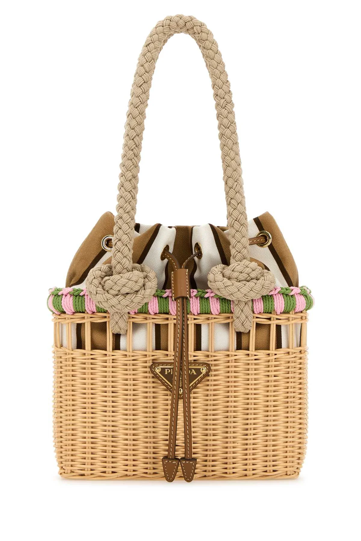 Prada Women Wicker Mini Shopping Bag - 1