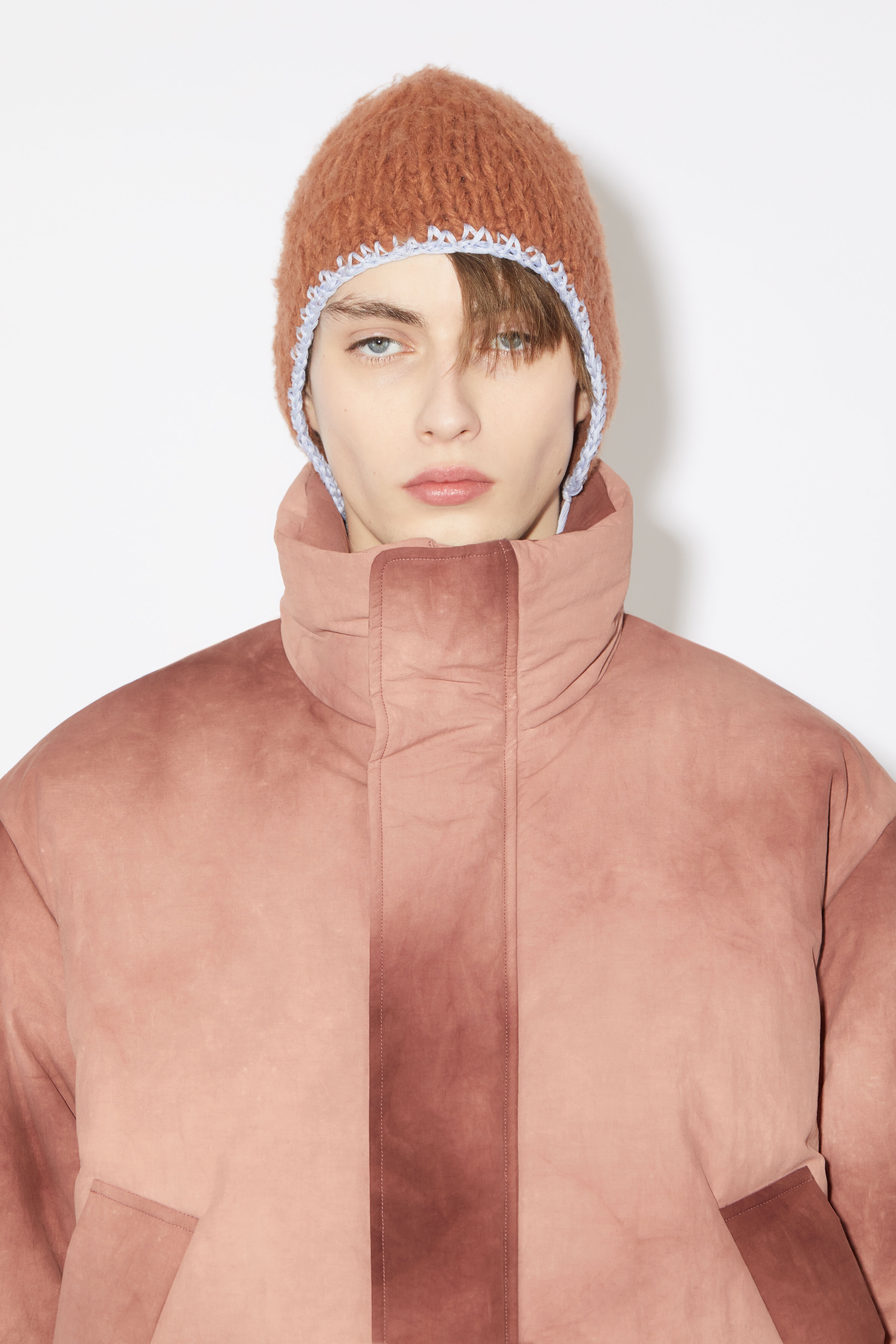 Dyed puffer jacket - Rust red - 6
