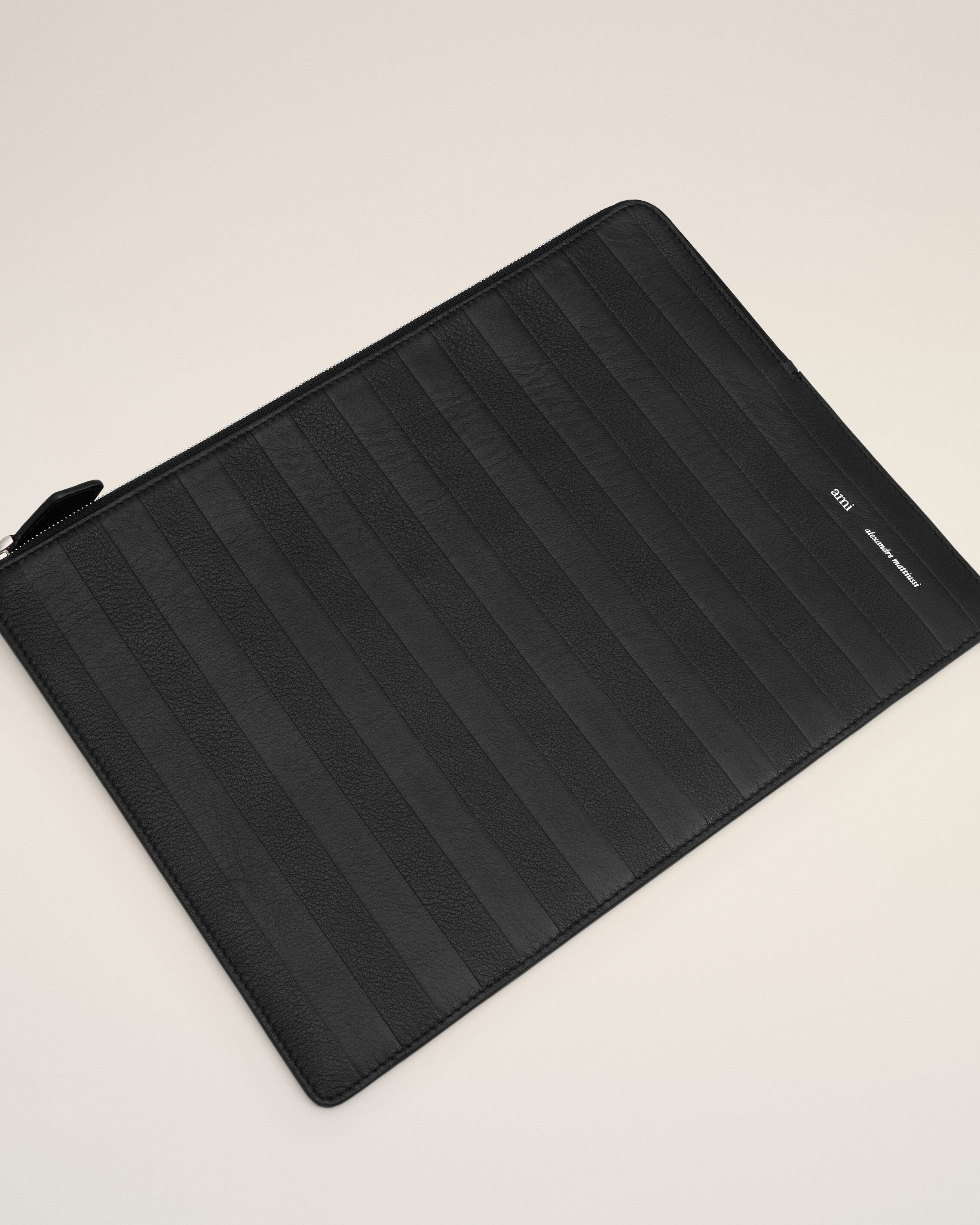 BLACK LEATHER MIDI DOCUMENT HOLDER - 3