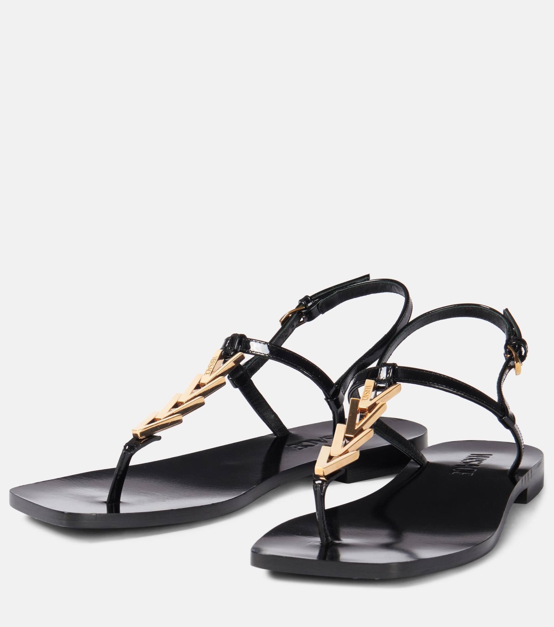 V2025 Chain leather thong sandals - 5